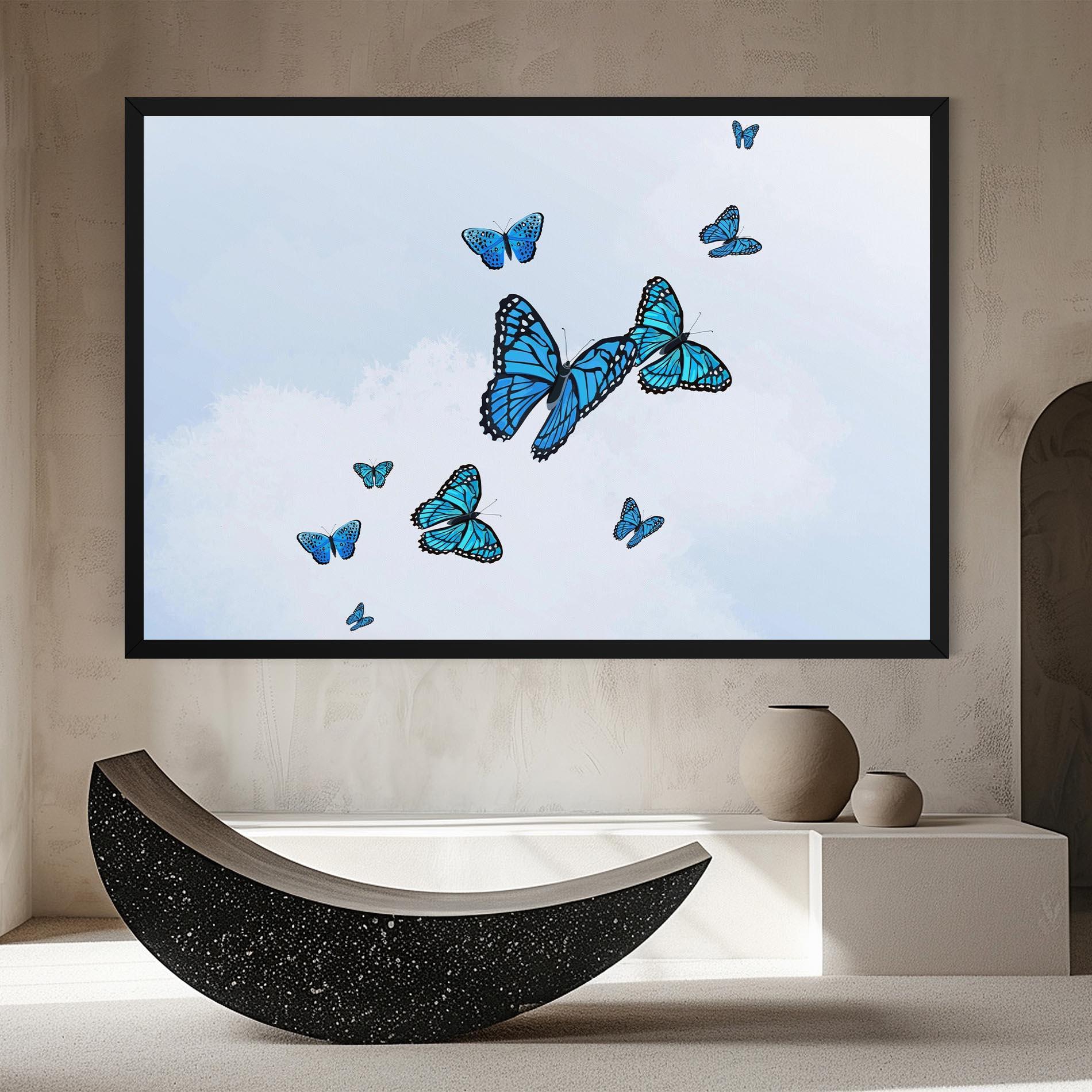 Obraz na Płótnie Blue Sky Butterfly mockup 8
