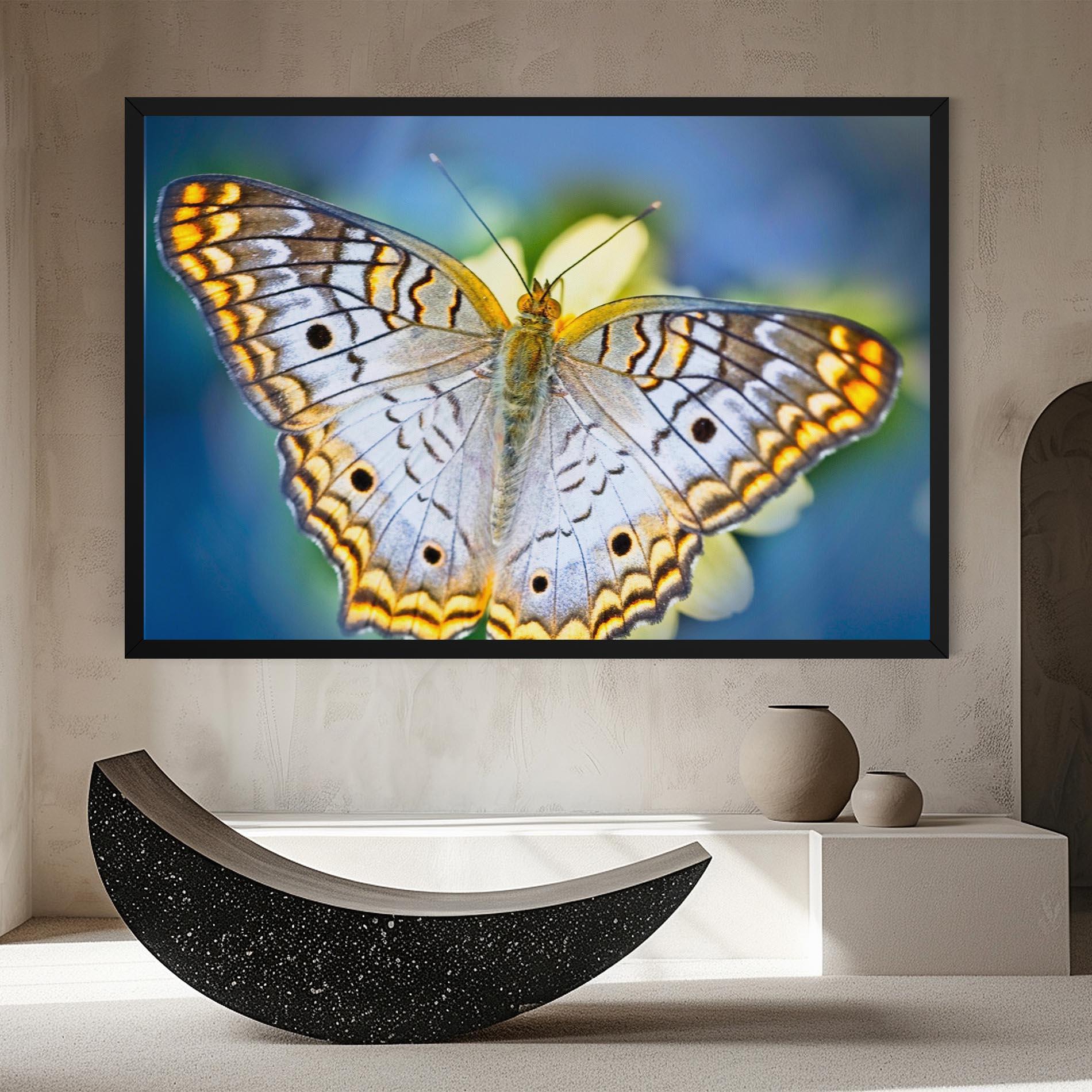 Obraz na Płótnie Yellow Grey Butterfly mockup 8