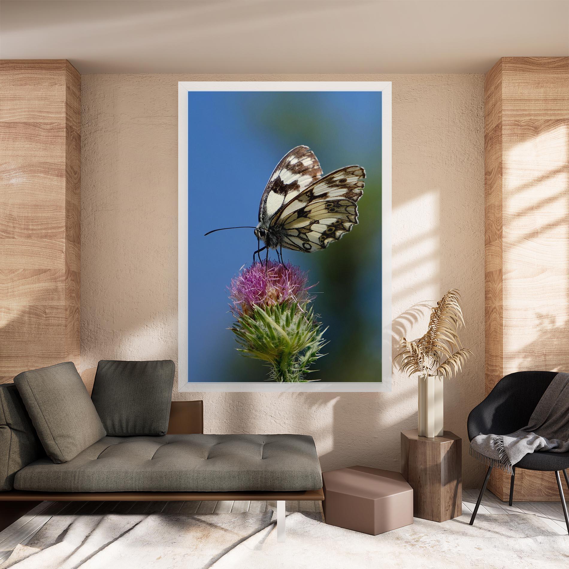 Obraz na Płótnie Grey White Butterfly mockup 8