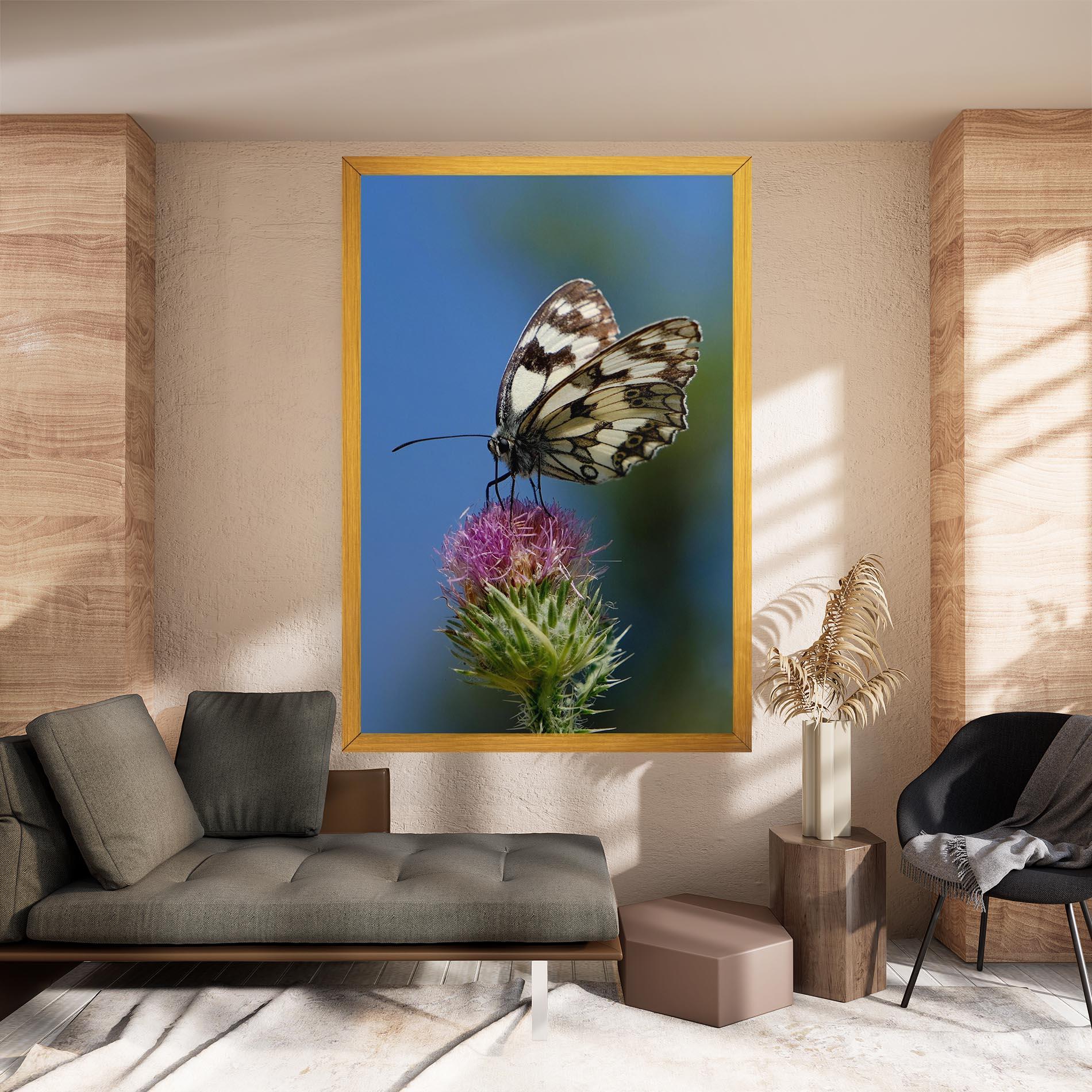 Obraz na Płótnie Grey White Butterfly mockup 8