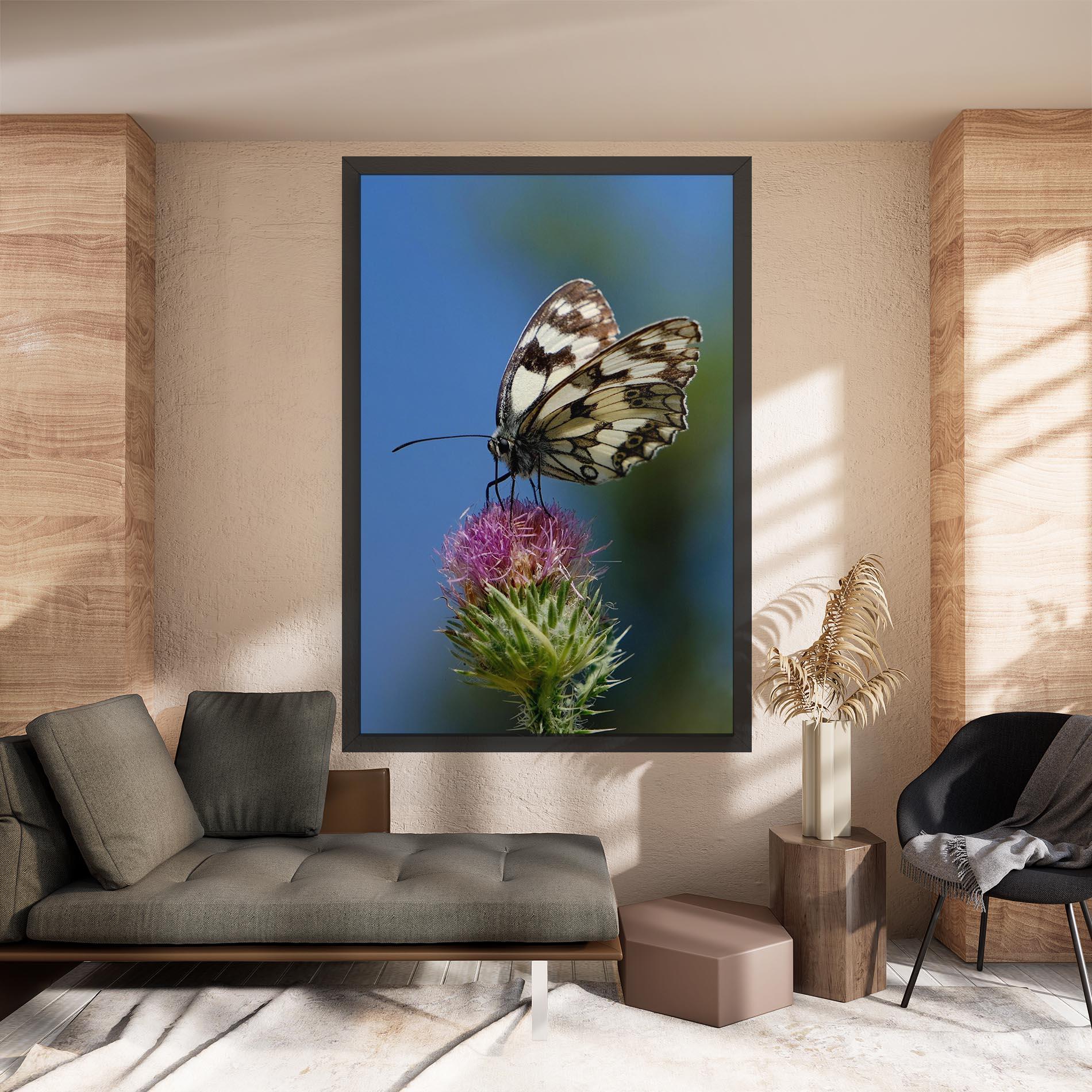 Obraz na Płótnie Grey White Butterfly mockup 8