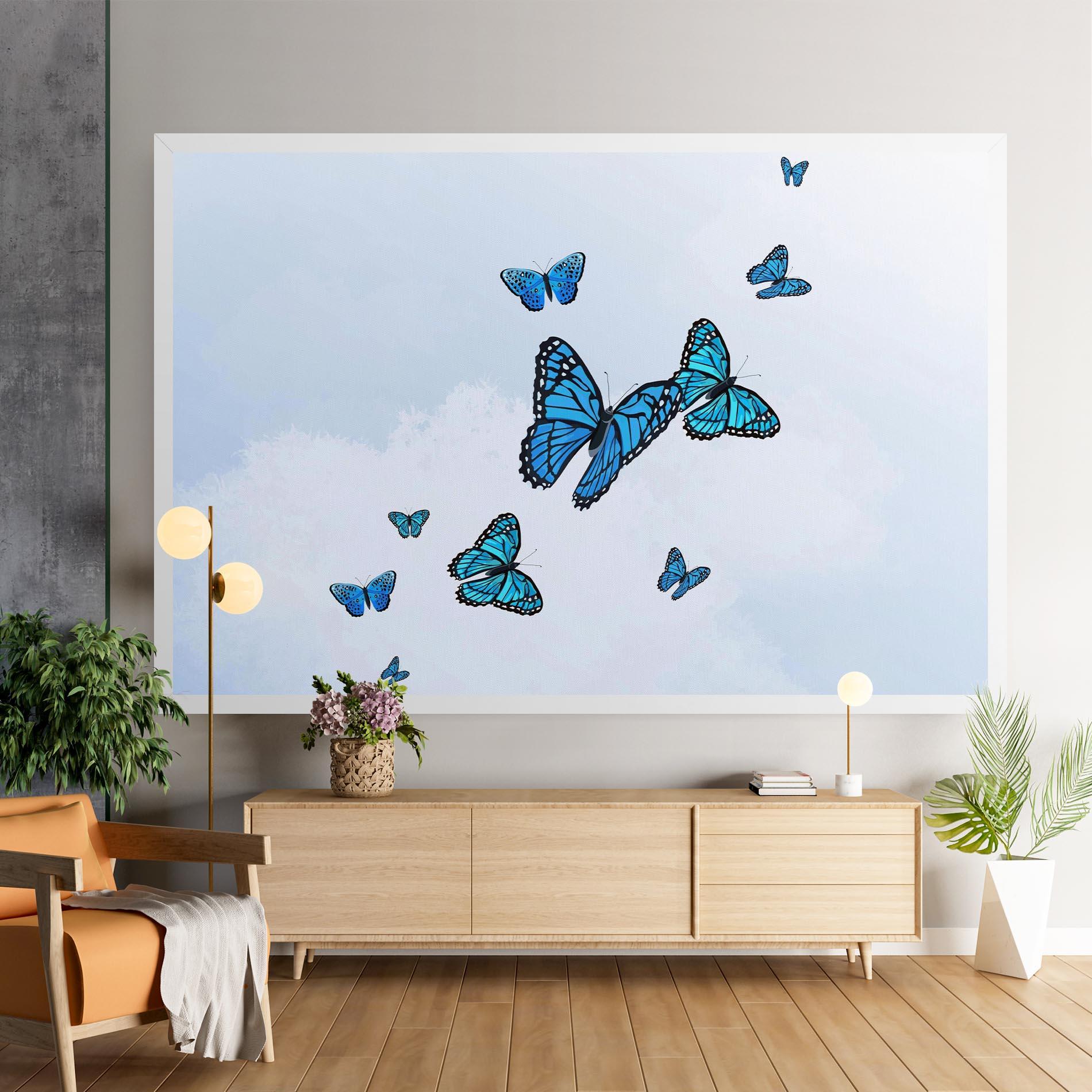 Obraz na Płótnie Blue Sky Butterfly mockup 9