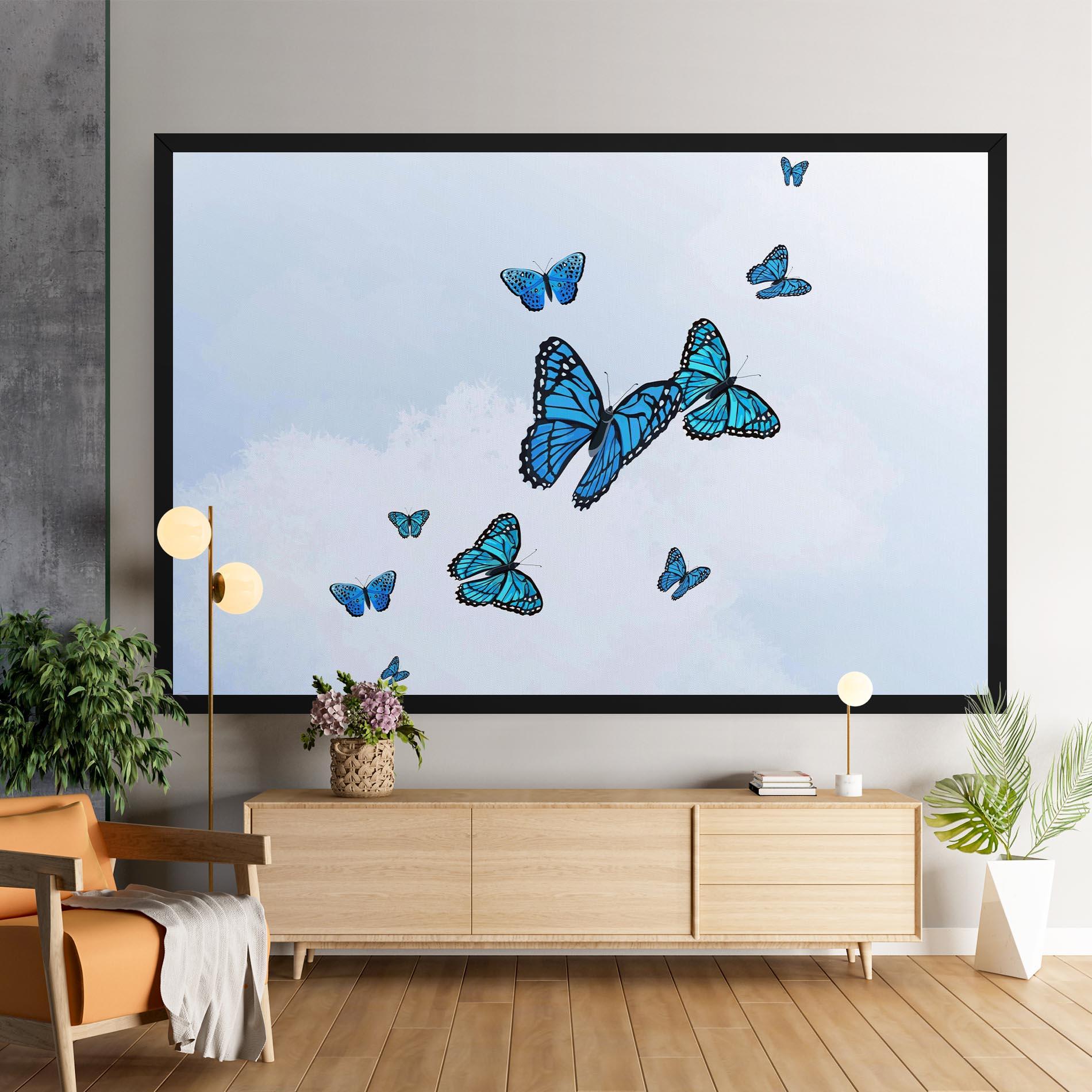 Obraz na Płótnie Blue Sky Butterfly mockup 9