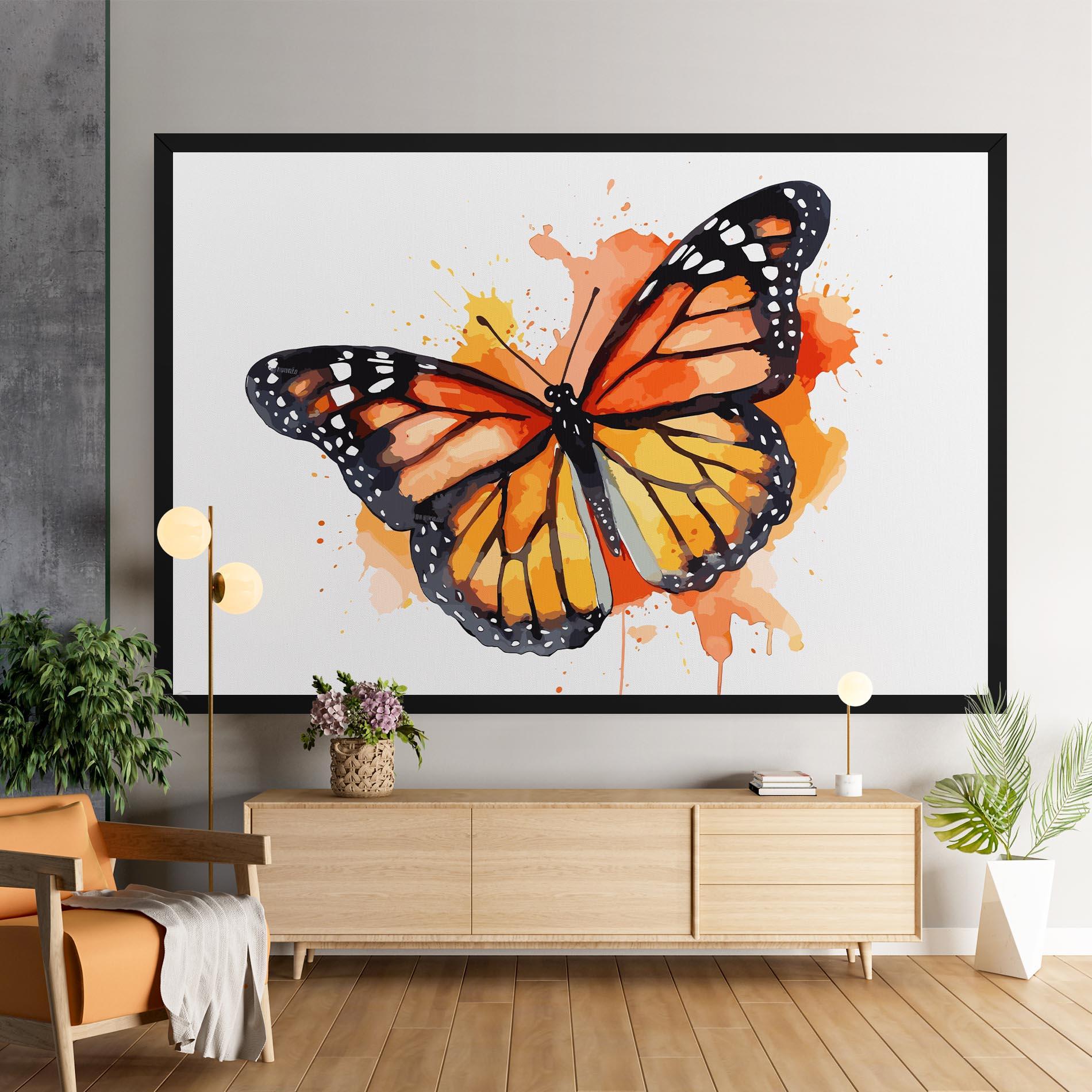 Obraz na Płótnie Orange Watercolor Butterfly mockup 9