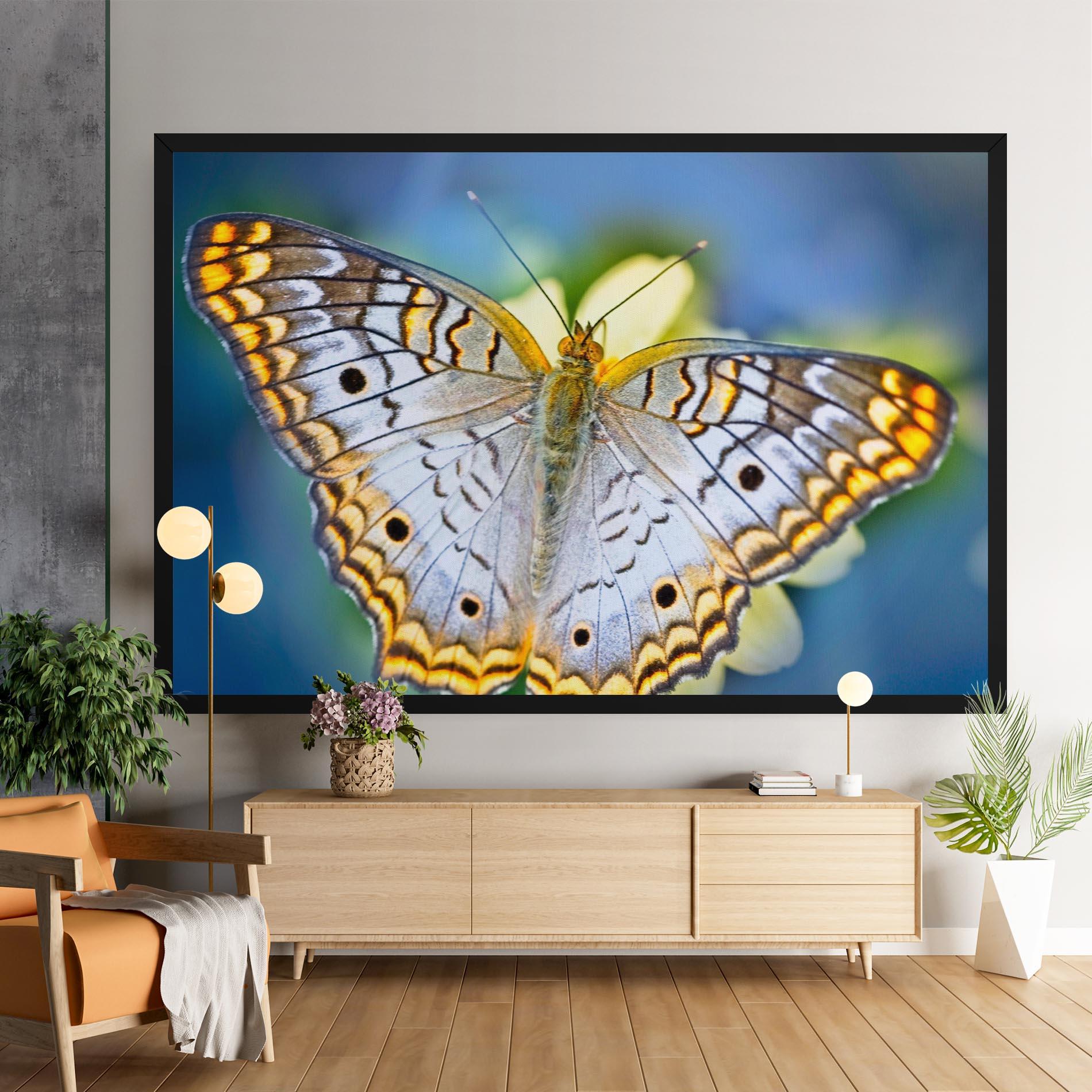 Obraz na Płótnie Yellow Grey Butterfly mockup 9