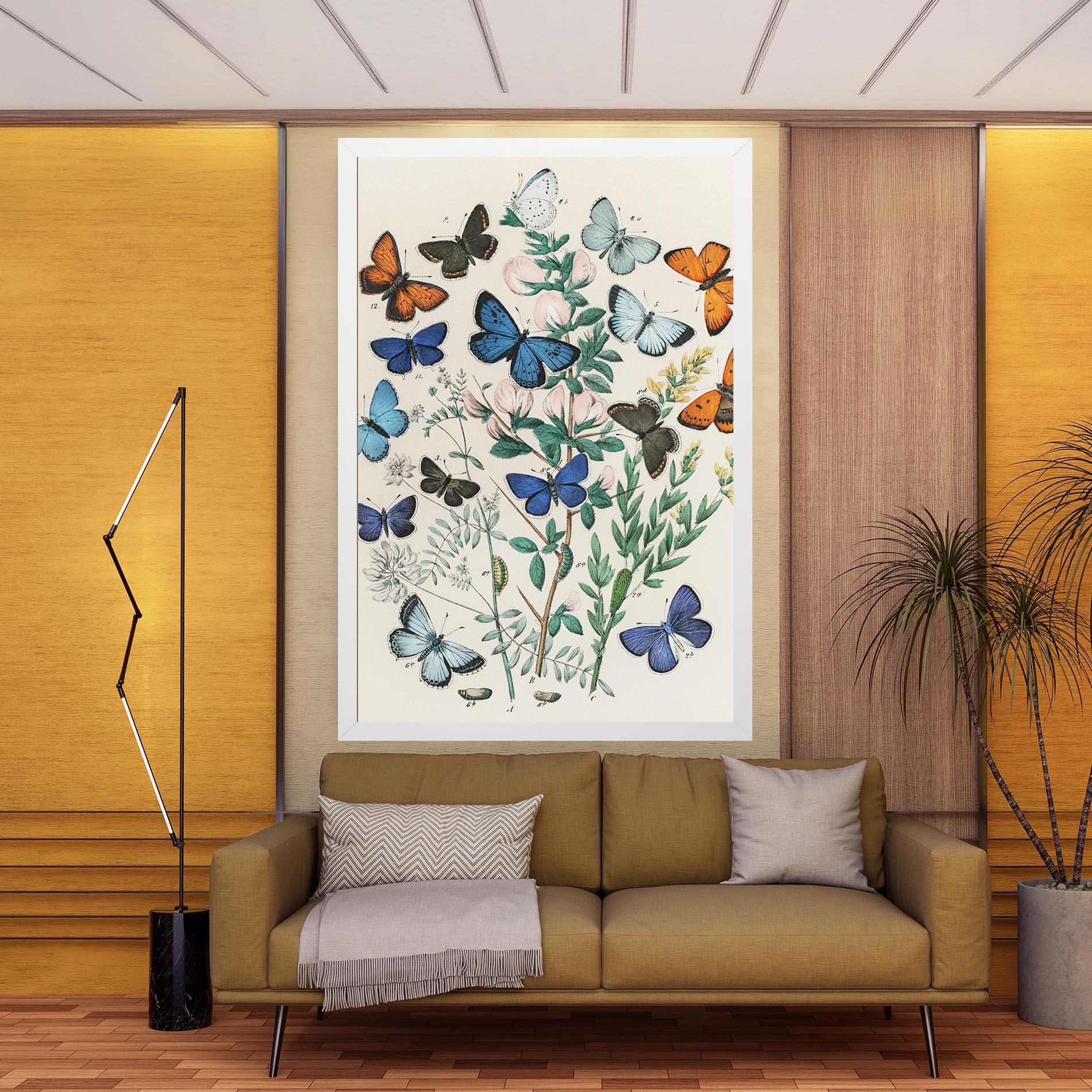 Obraz na Płótnie Blue Orange Butterflies mockup 9