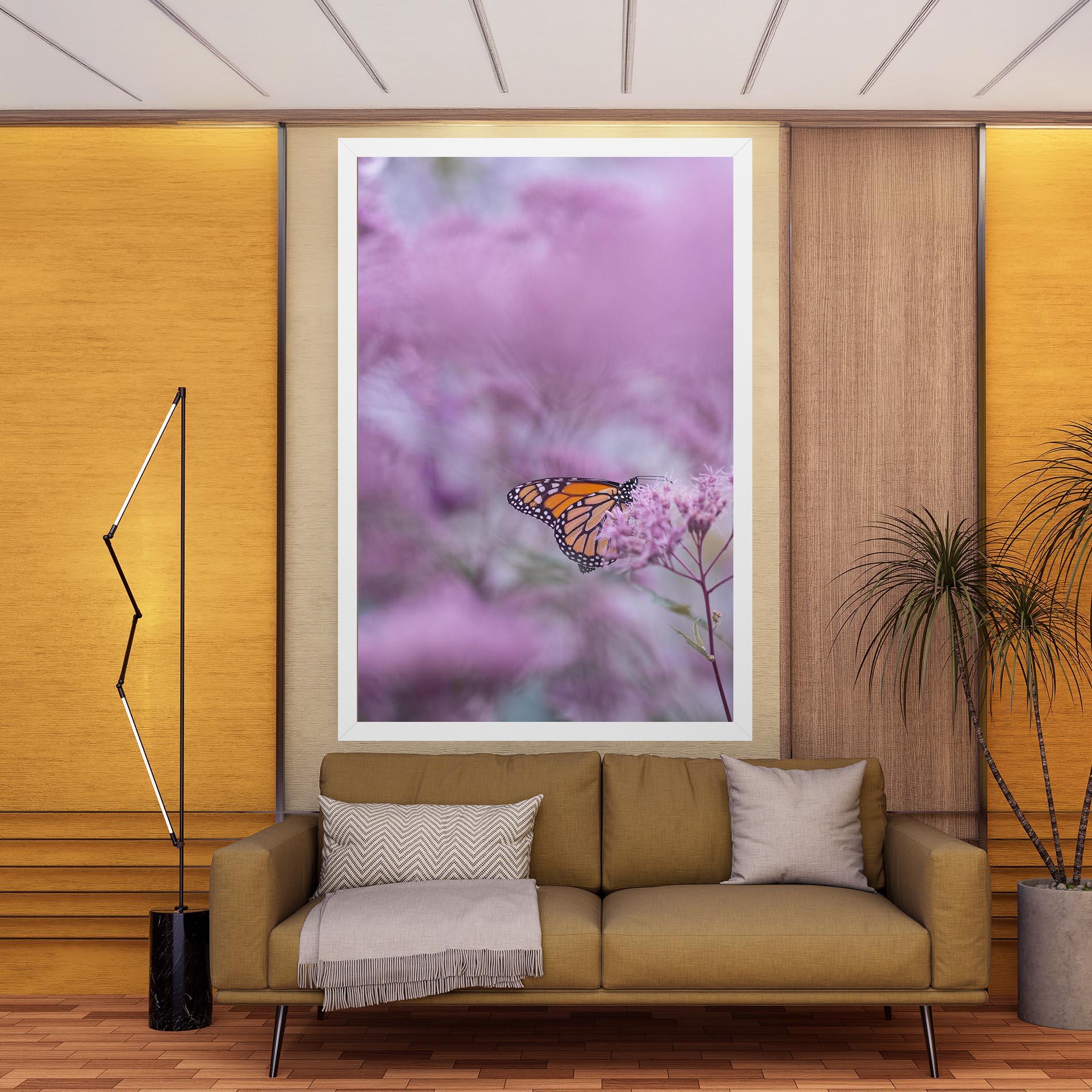 Obraz na Płótnie Purple Flower Butterfly mockup 9