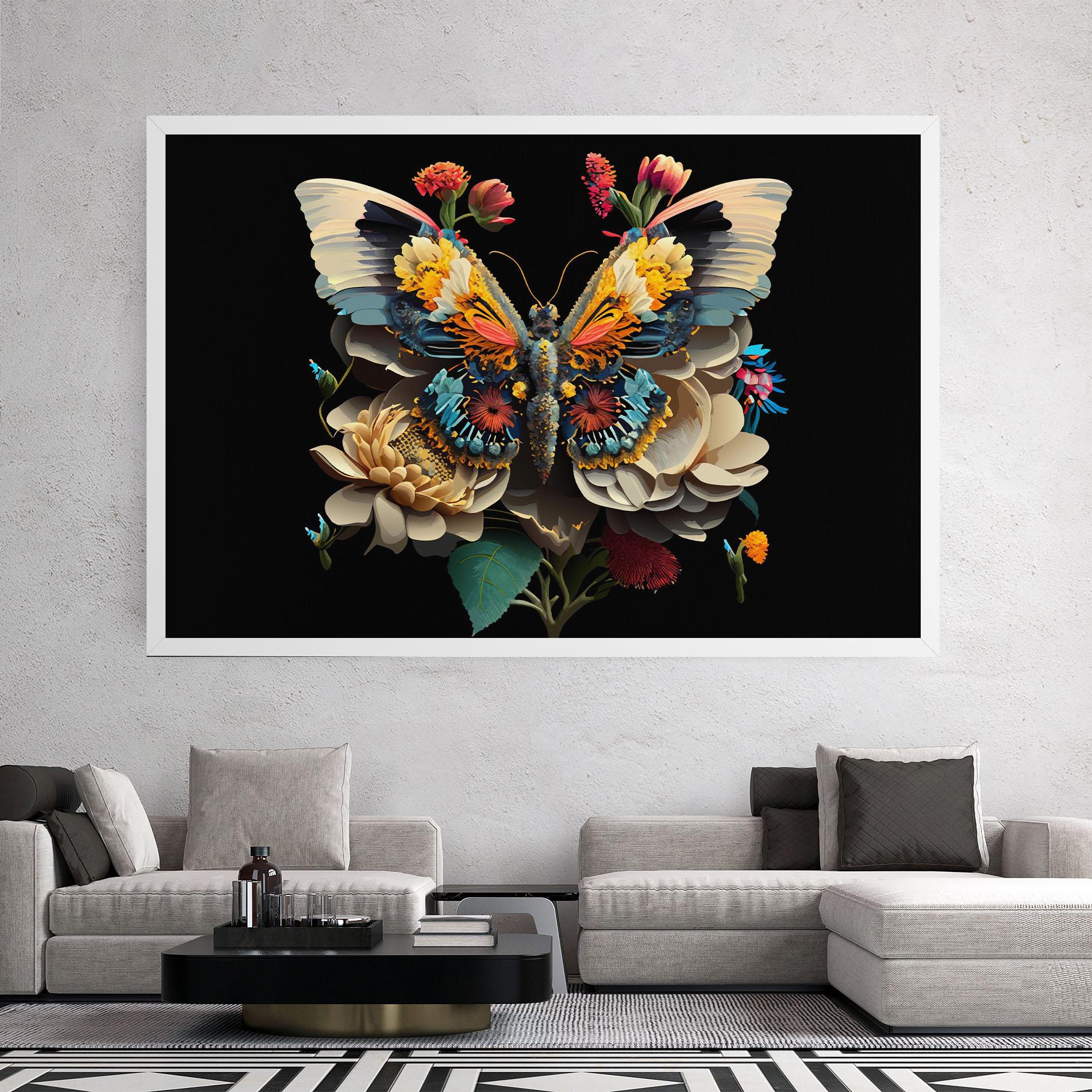 Obraz na Płótnie Colorful Butterfly mockup 2
