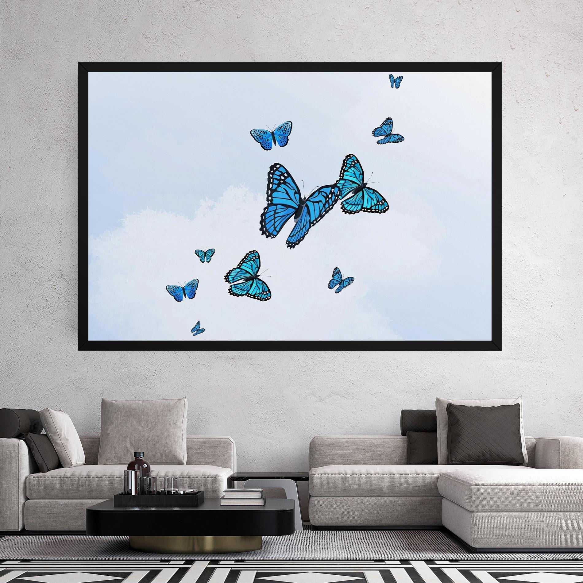 Obraz na Płótnie Blue Sky Butterfly mockup 2