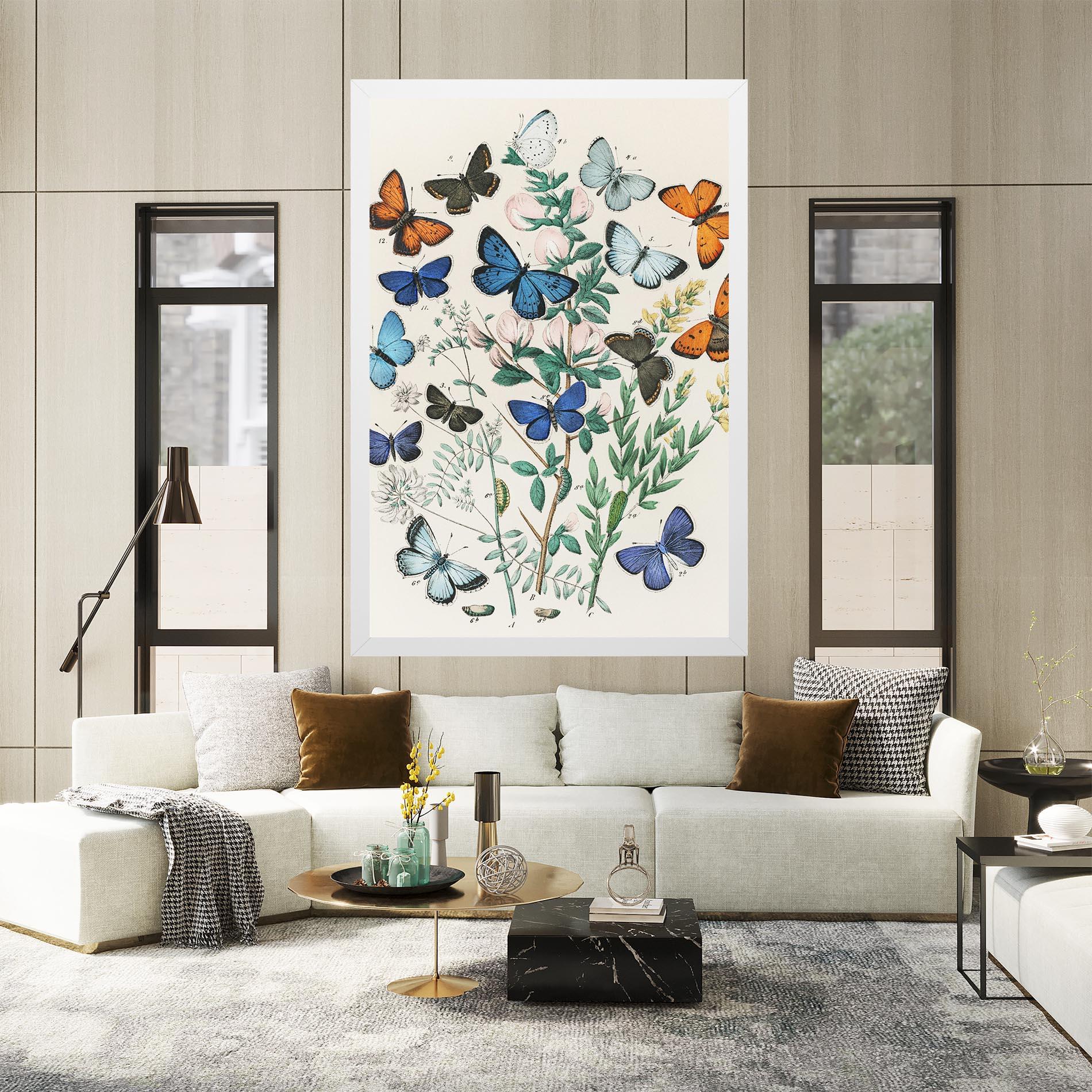 Obraz na Płótnie Blue Orange Butterflies mockup 2