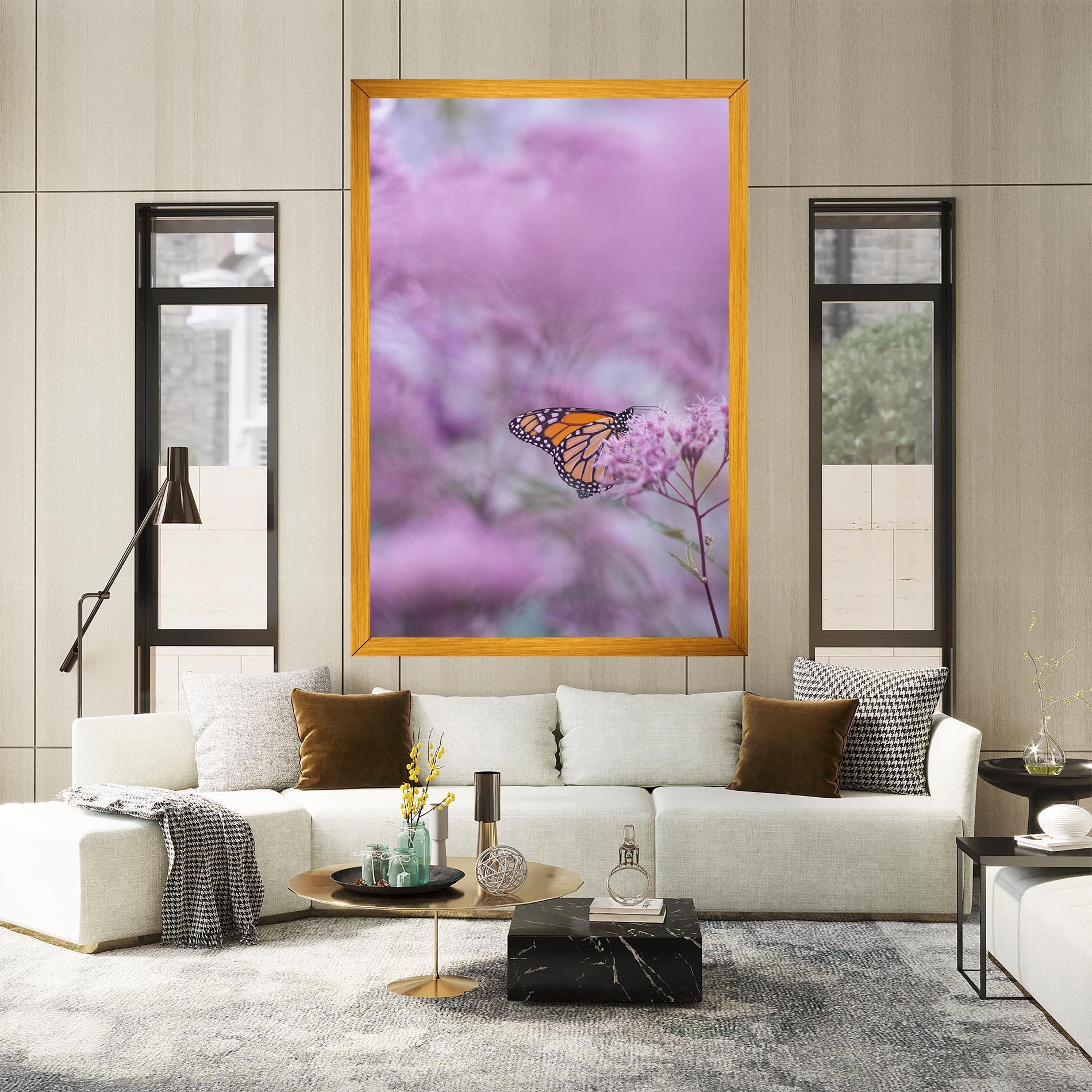 Obraz na Płótnie Purple Flower Butterfly mockup 2