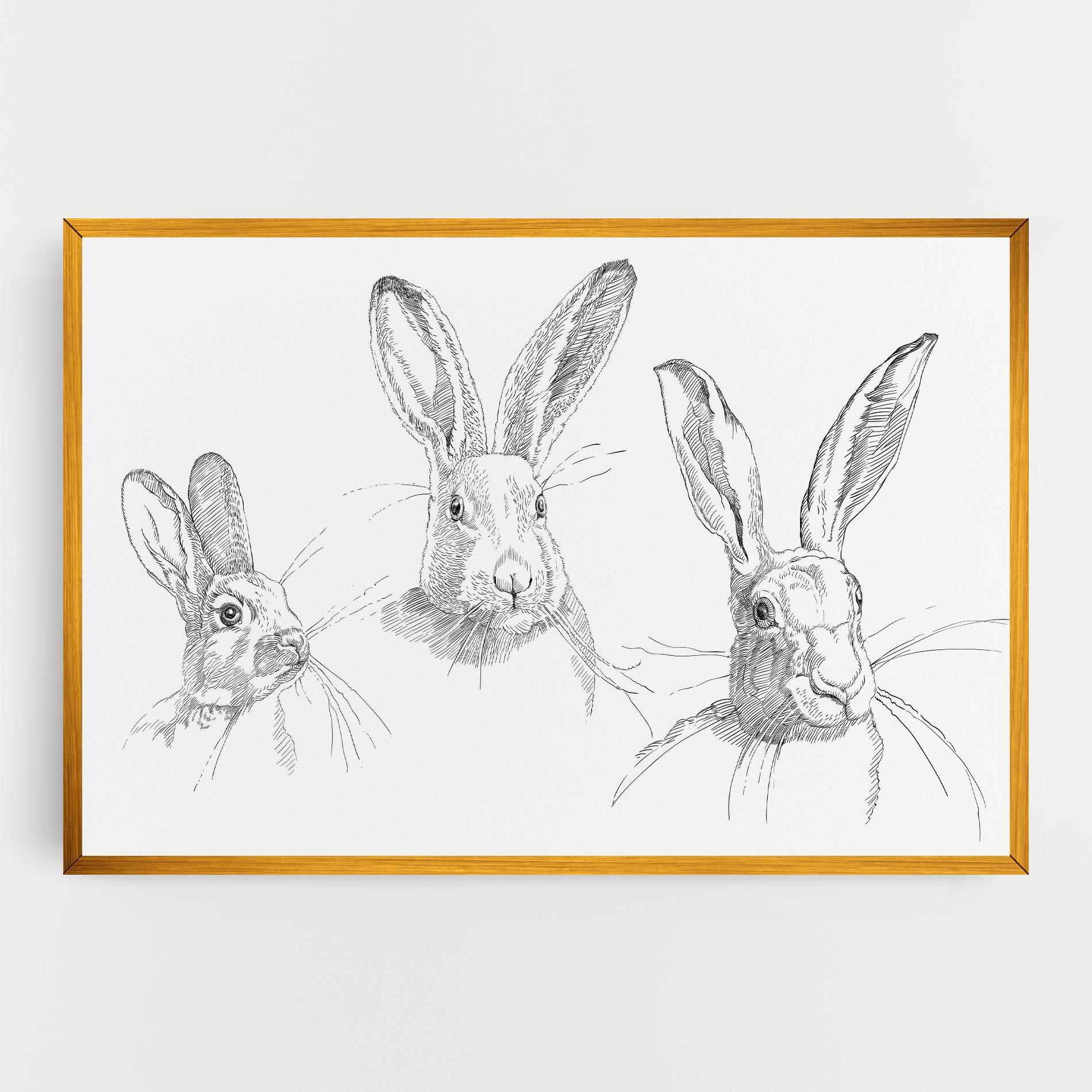 Obraz na Płótnie Hand Drawn Bunny mockup 0