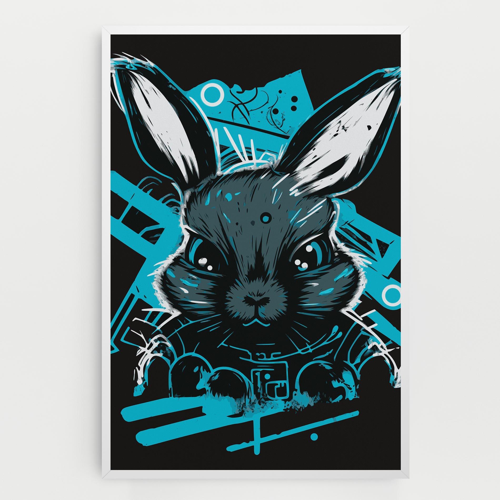 Obraz na Płótnie Grey Blue Bunny mockup 0