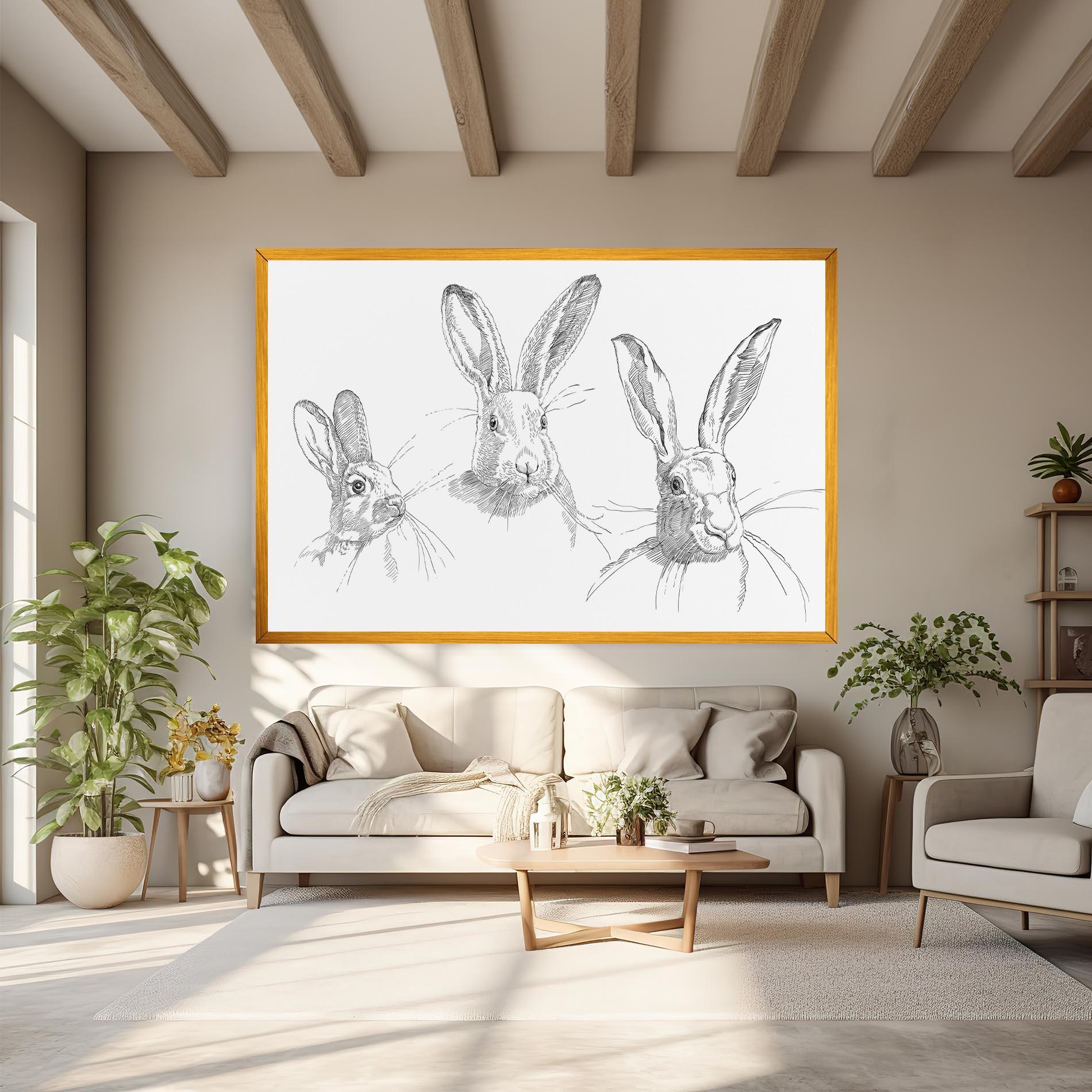 Obraz na Płótnie Hand Drawn Bunny mockup 6