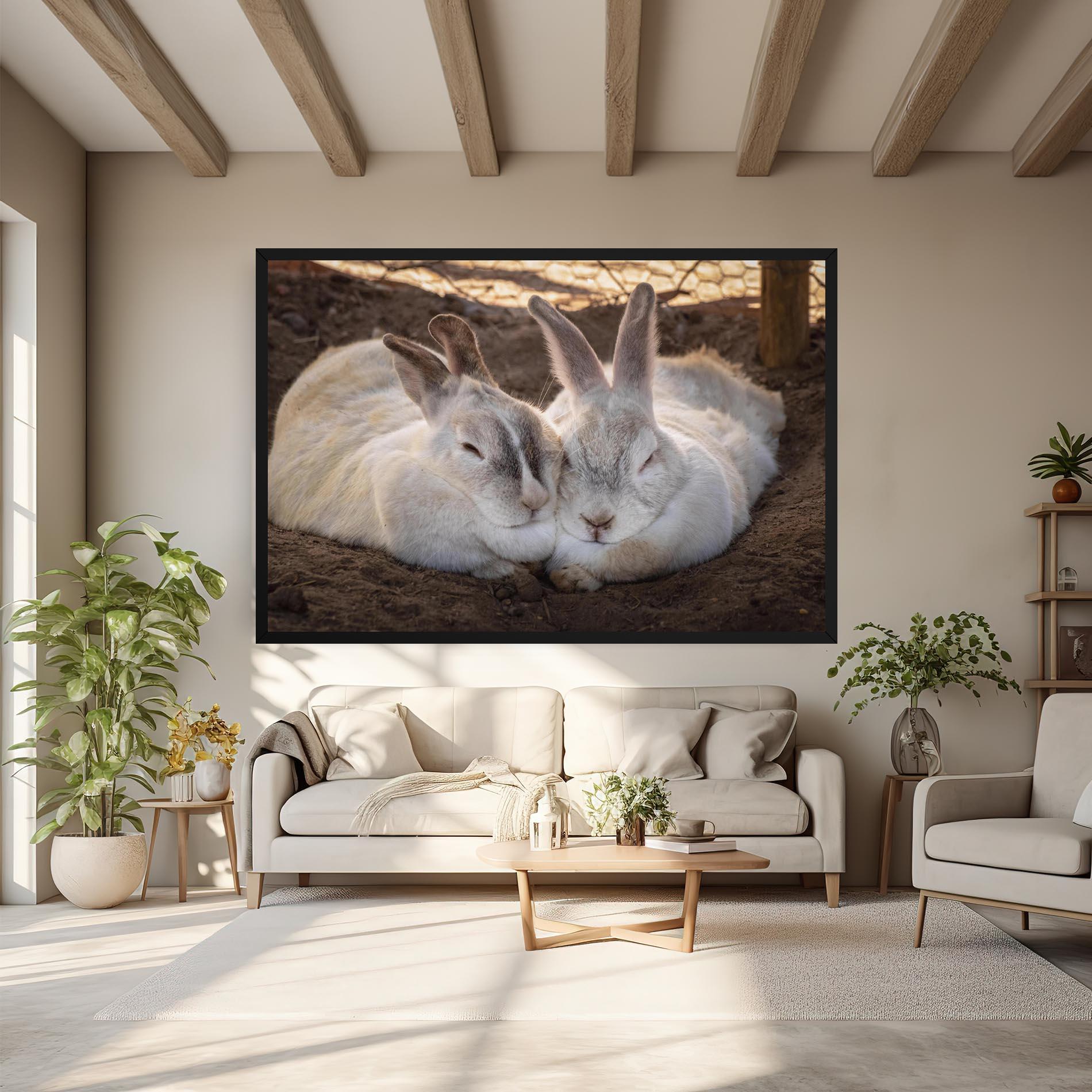 Obraz na Płótnie Light Grey Bunny Sleeping mockup 6