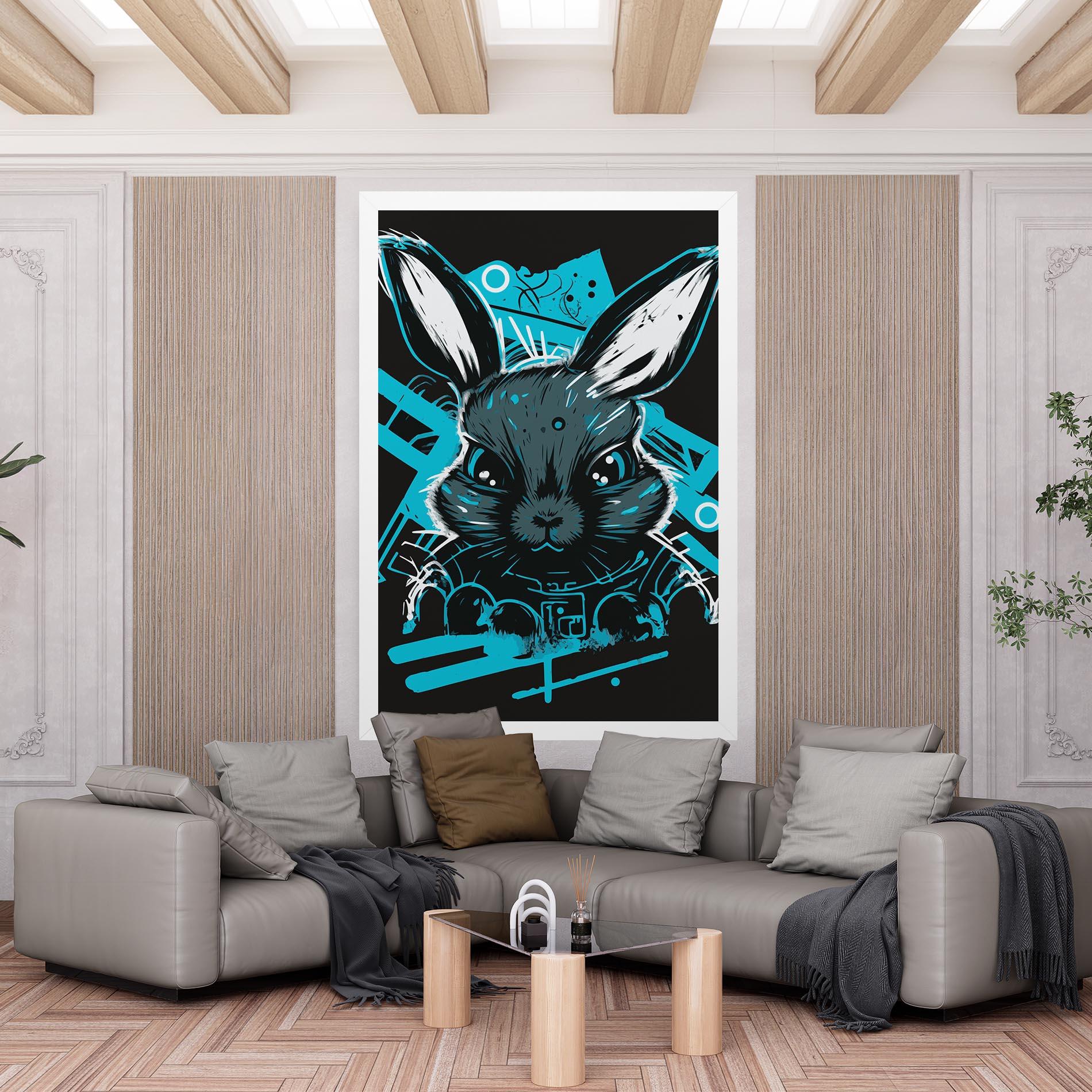 Obraz na Płótnie Grey Blue Bunny mockup 6