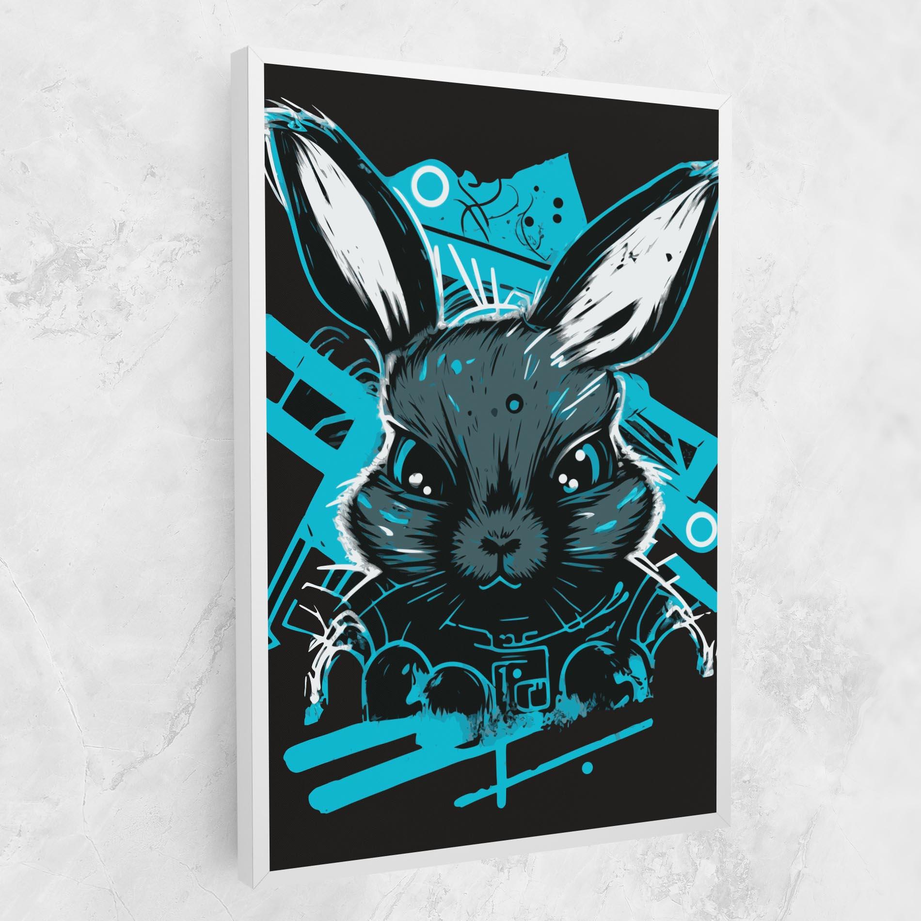 Obraz na Płótnie Grey Blue Bunny mockup 1