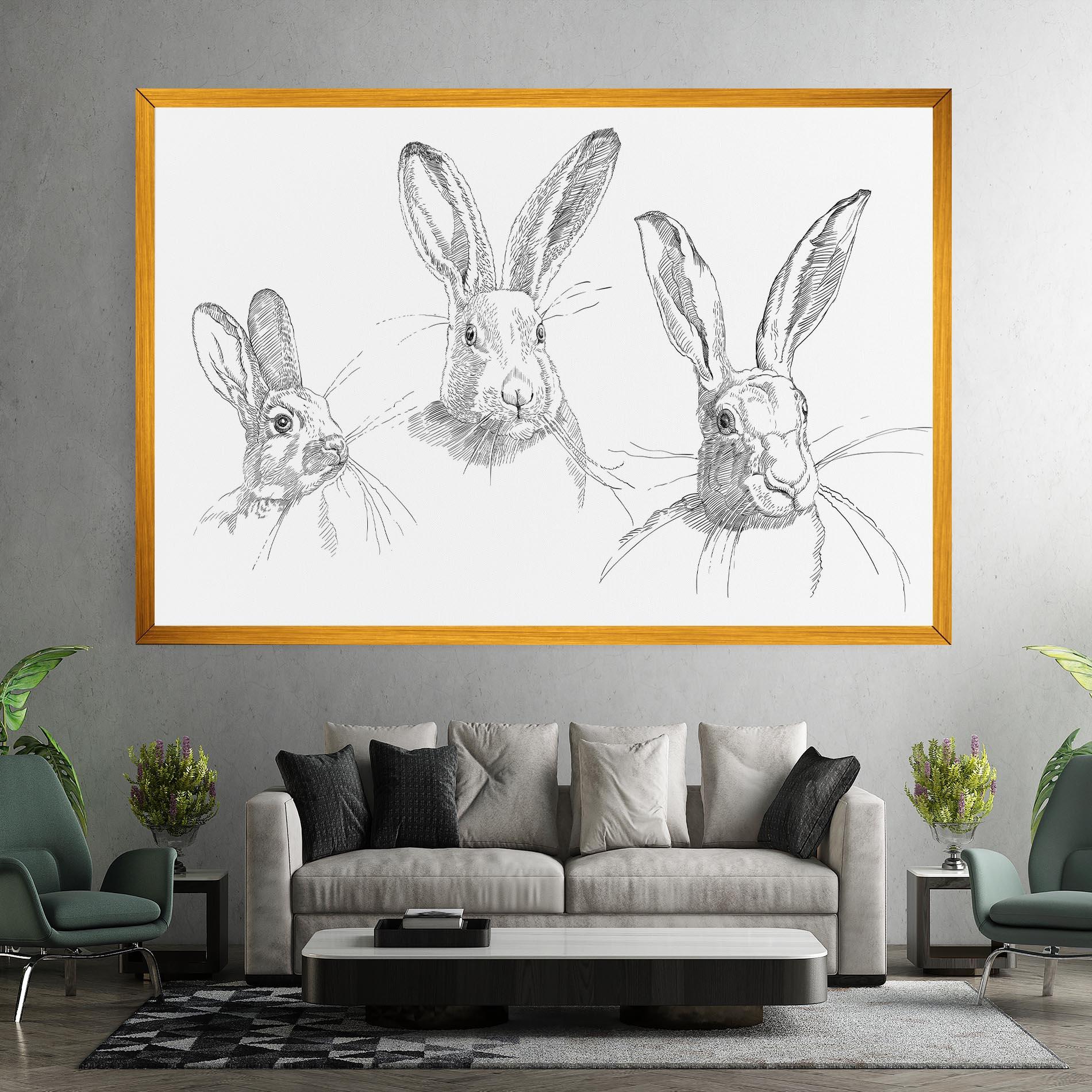 Obraz na Płótnie Hand Drawn Bunny mockup 7
