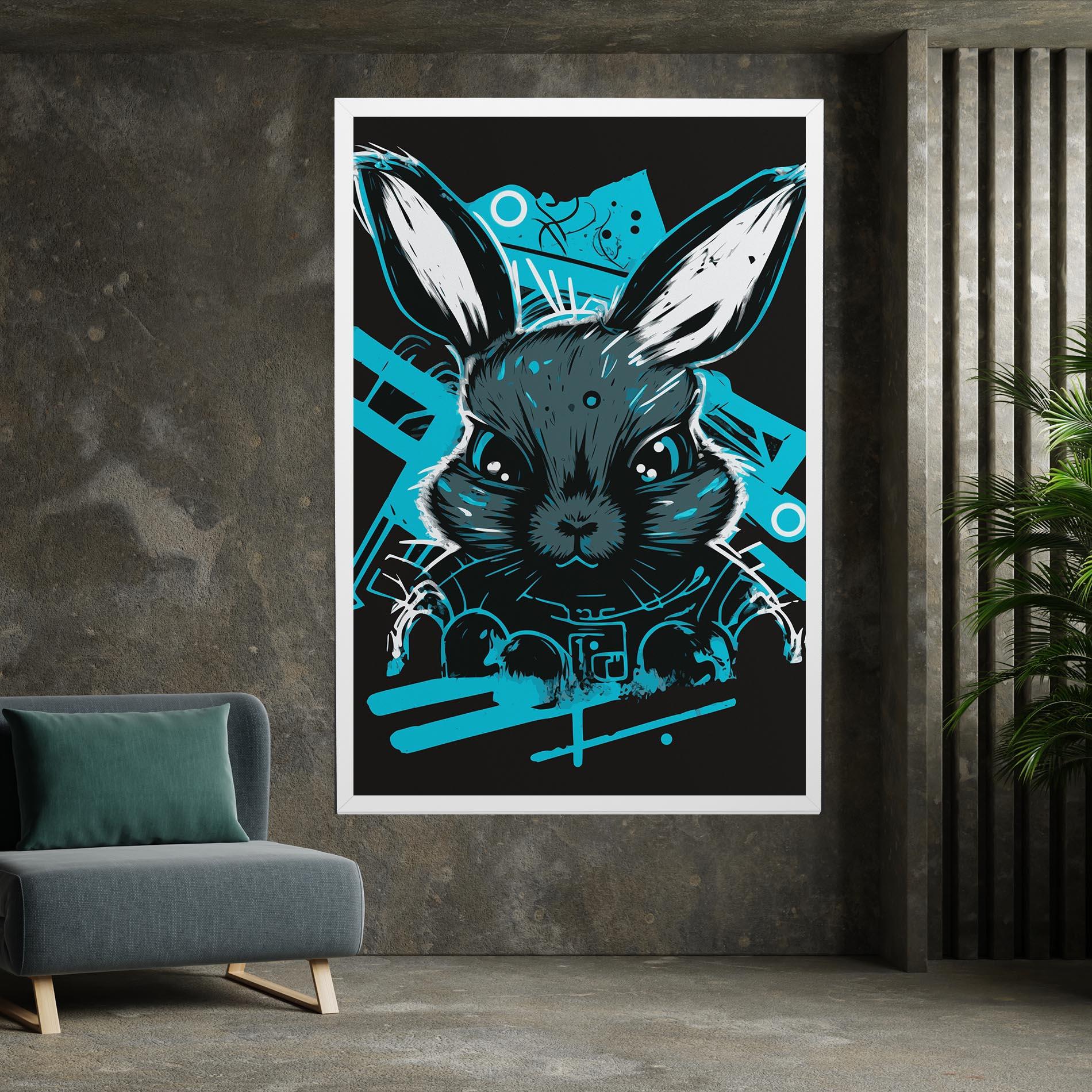 Obraz na Płótnie Grey Blue Bunny mockup 7
