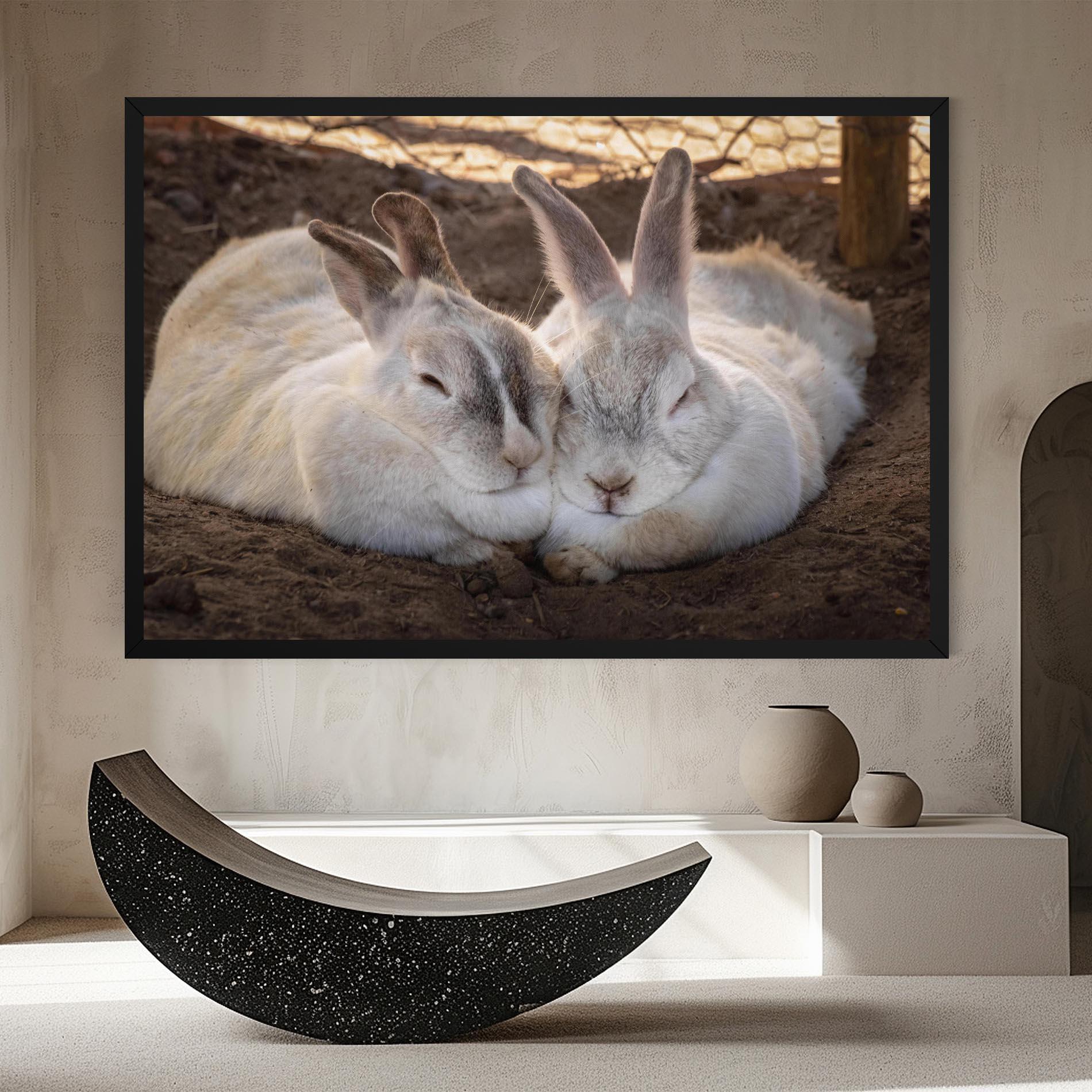 Obraz na Płótnie Light Grey Bunny Sleeping mockup 8