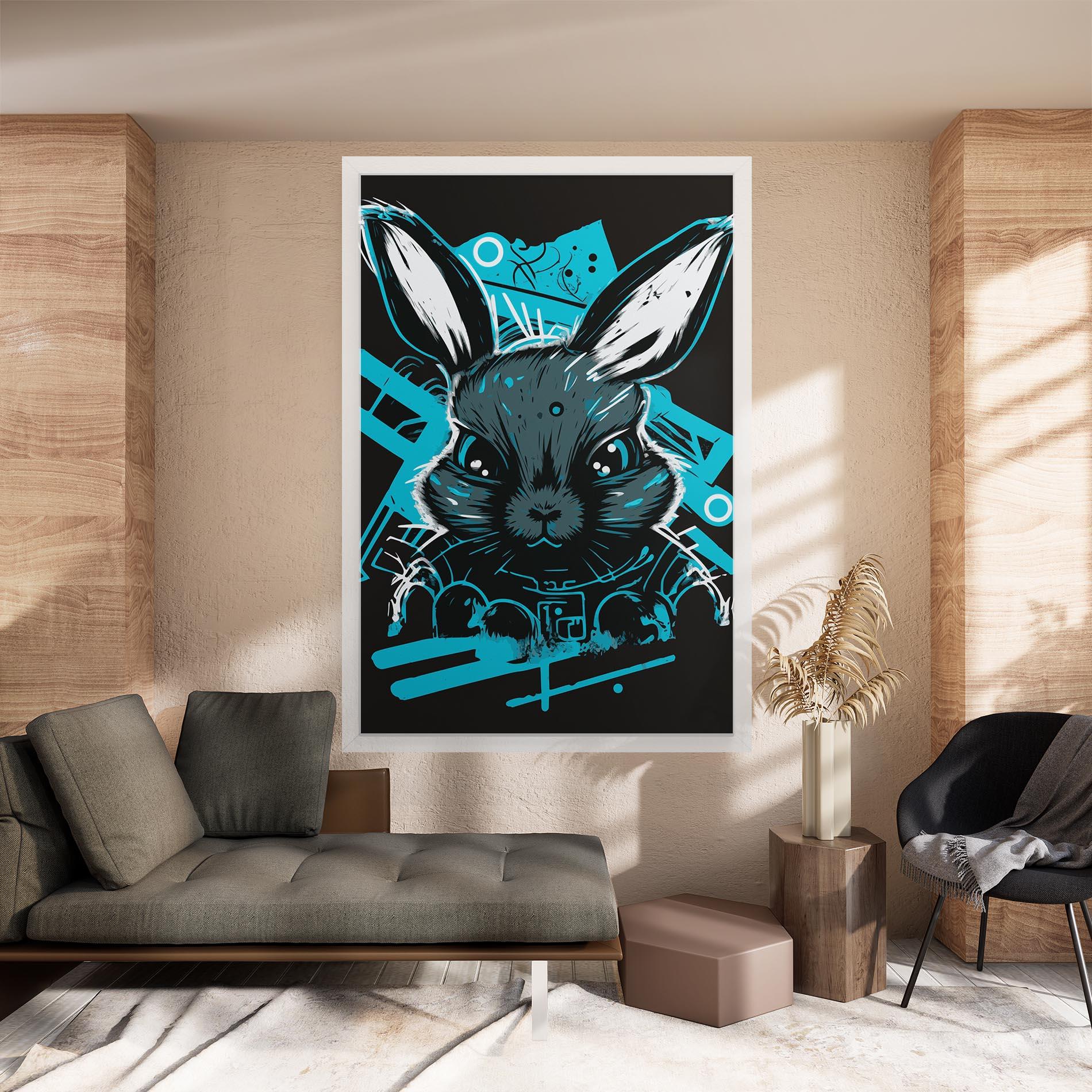 Obraz na Płótnie Grey Blue Bunny mockup 8