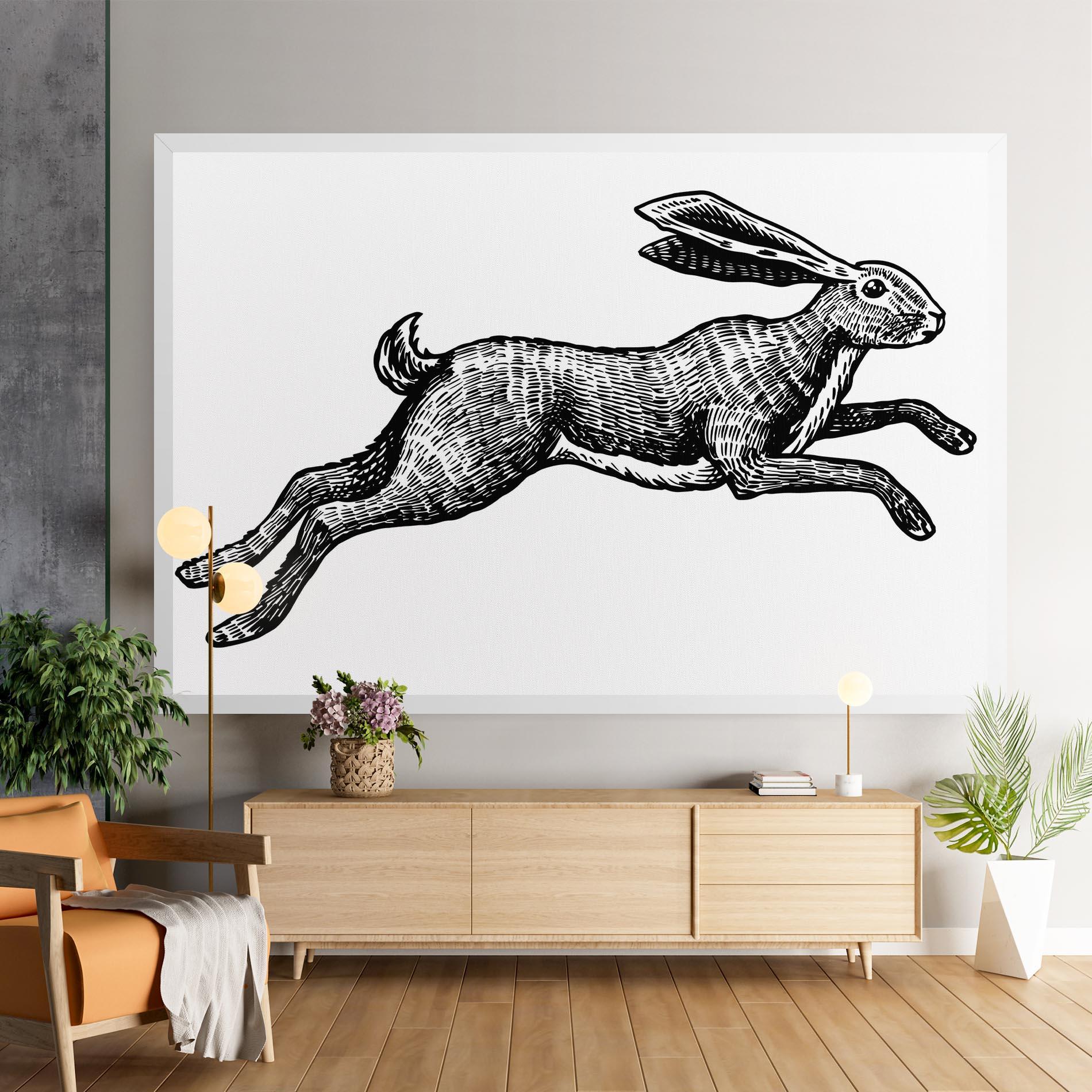 Obraz na Płótnie Black Line Bunny mockup 9