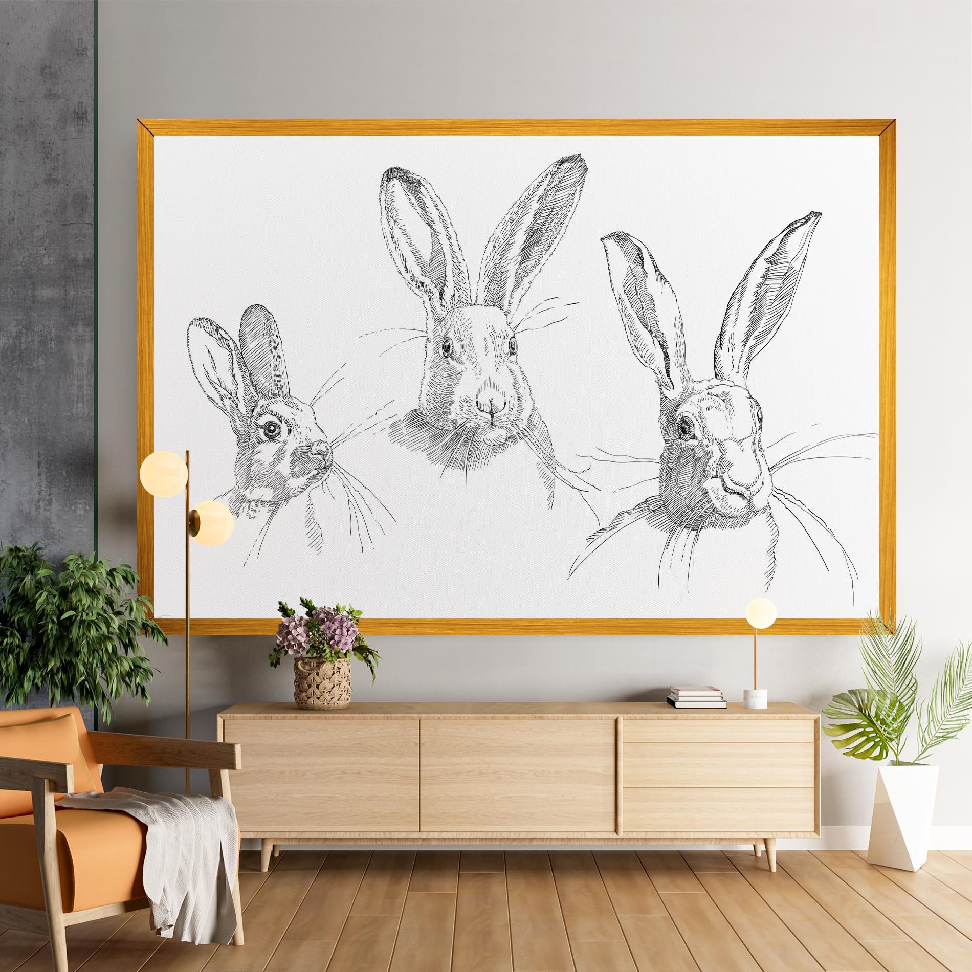 Obraz na Płótnie Hand Drawn Bunny mockup 9