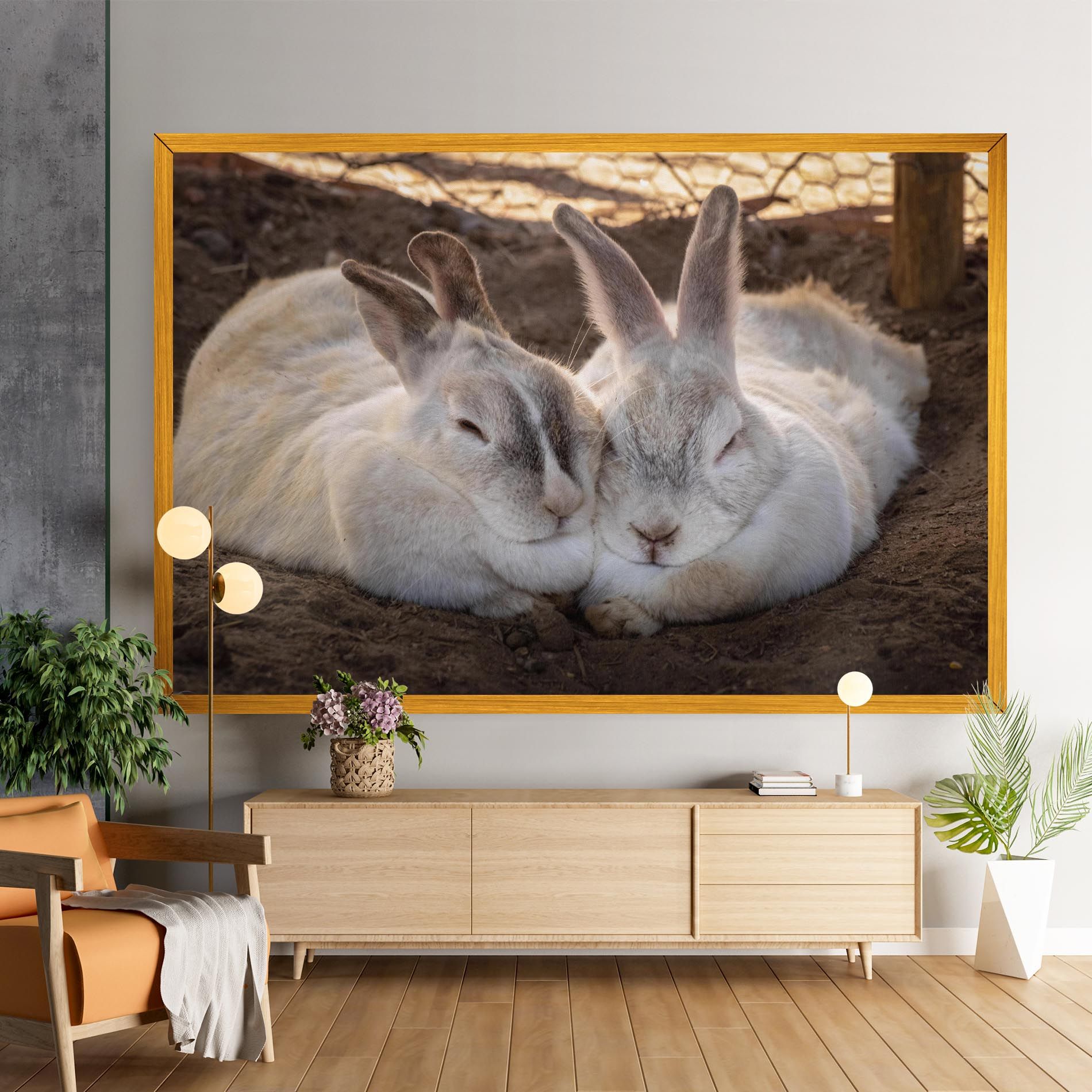Light Grey Bunny Sleeping mockup 9