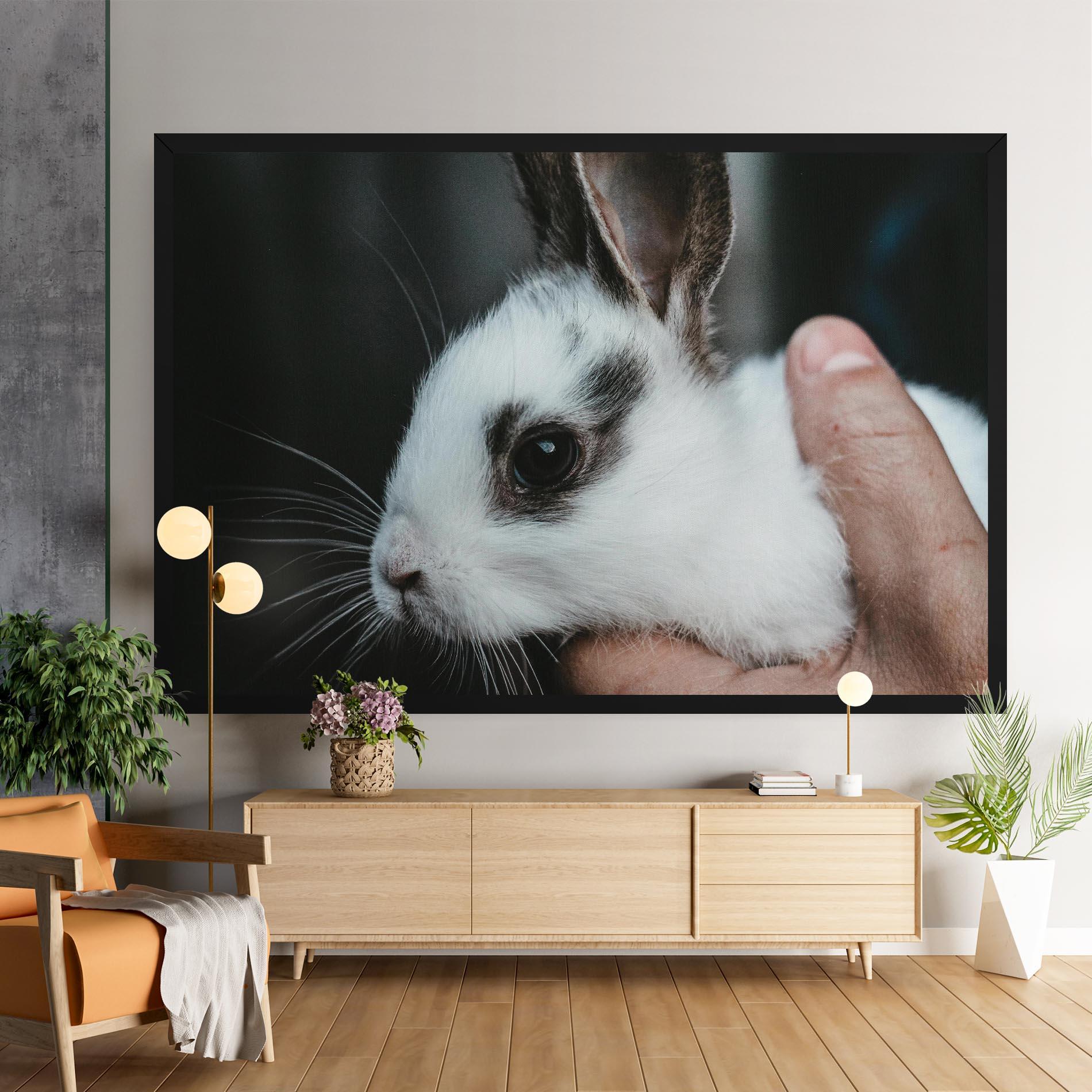 Obraz na Płótnie Holding Cute Bunny mockup 9