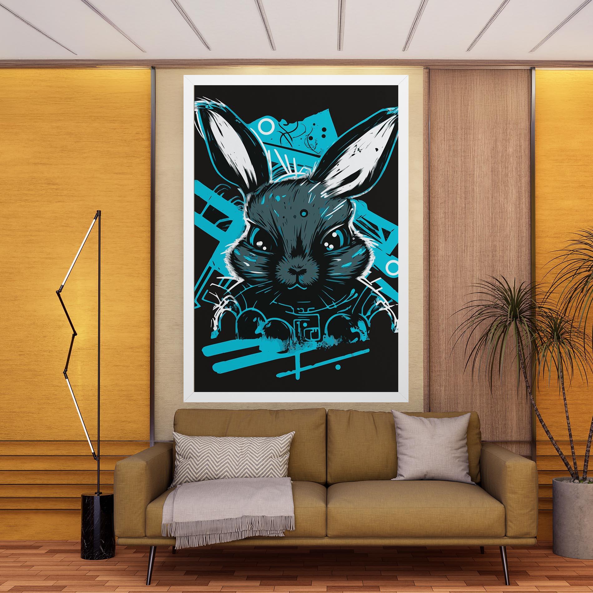Obraz na Płótnie Grey Blue Bunny mockup 9