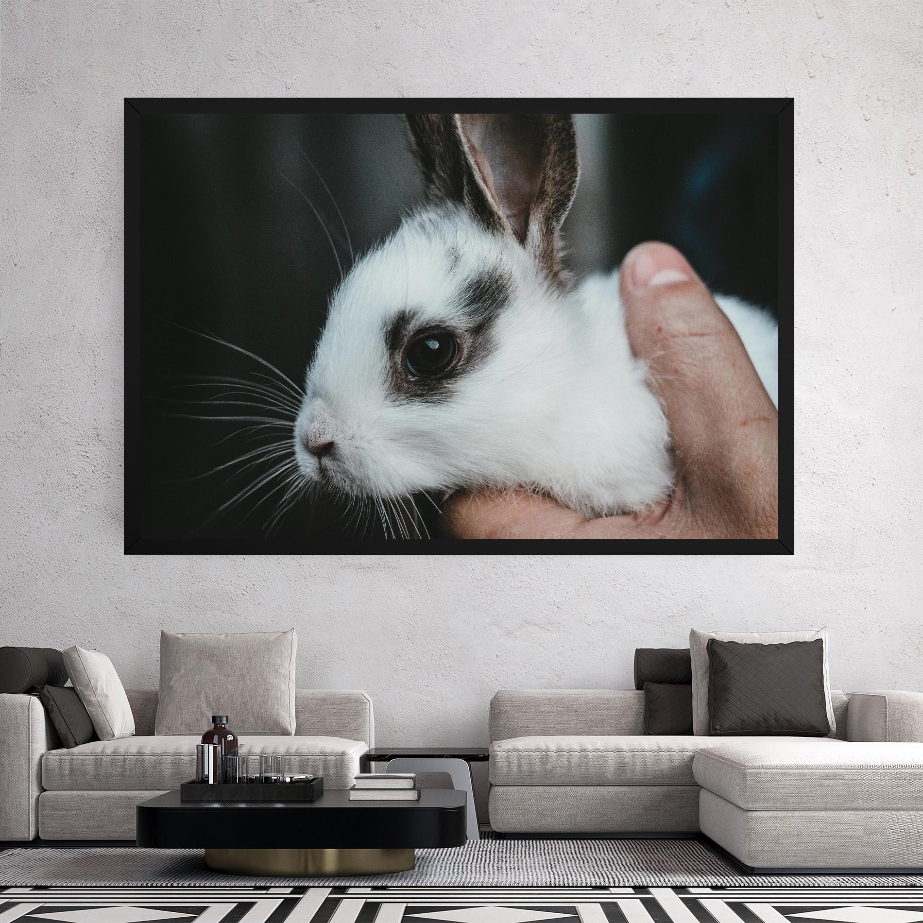 Obraz na Płótnie Holding Cute Bunny mockup 2