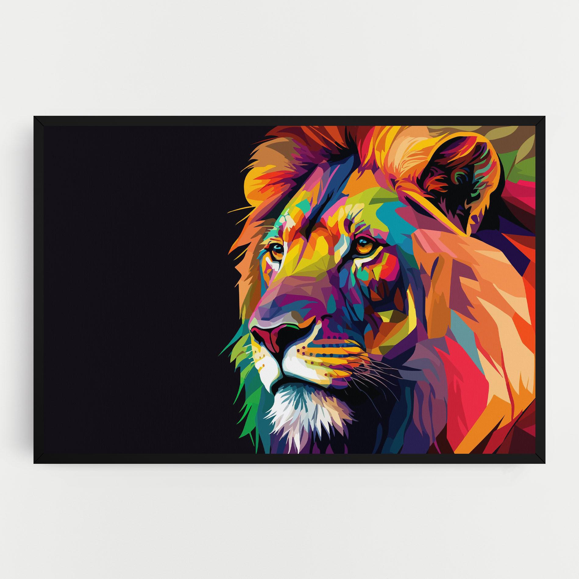 Obraz na Płótnie Colorful Lion mockup 0