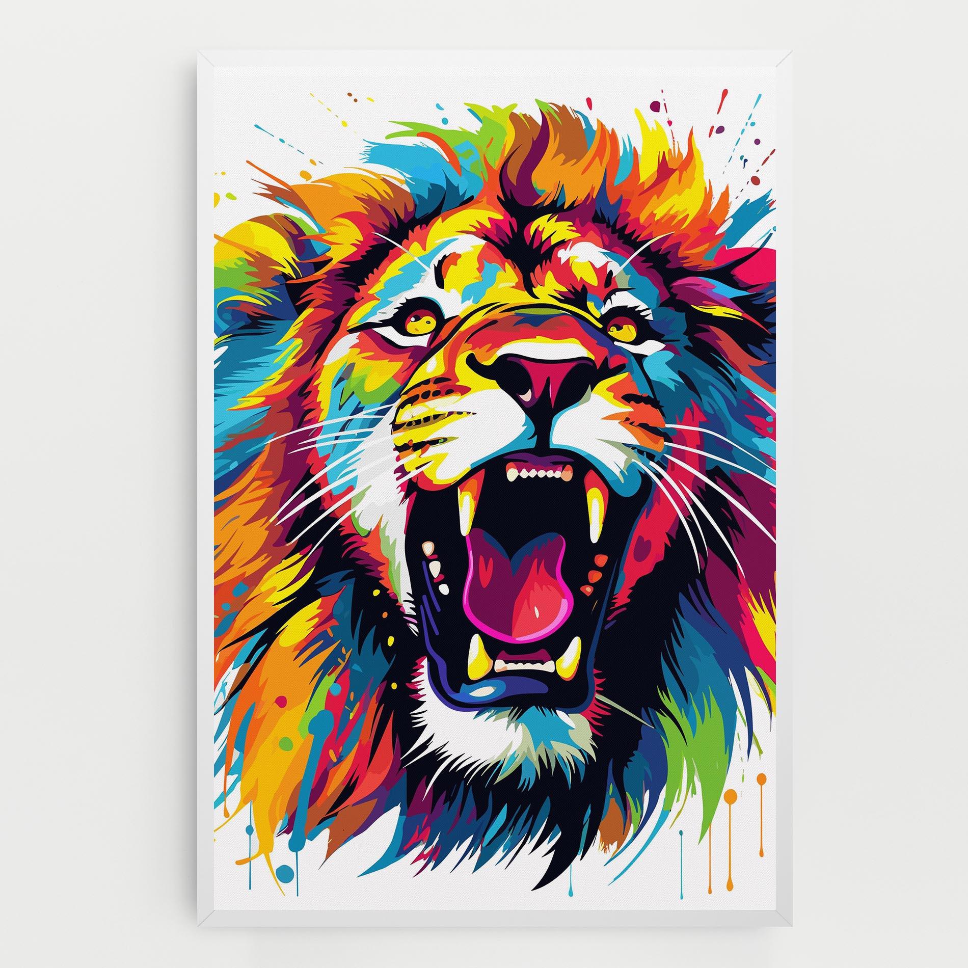 Obraz na Płótnie Angry Lion Mix mockup 0