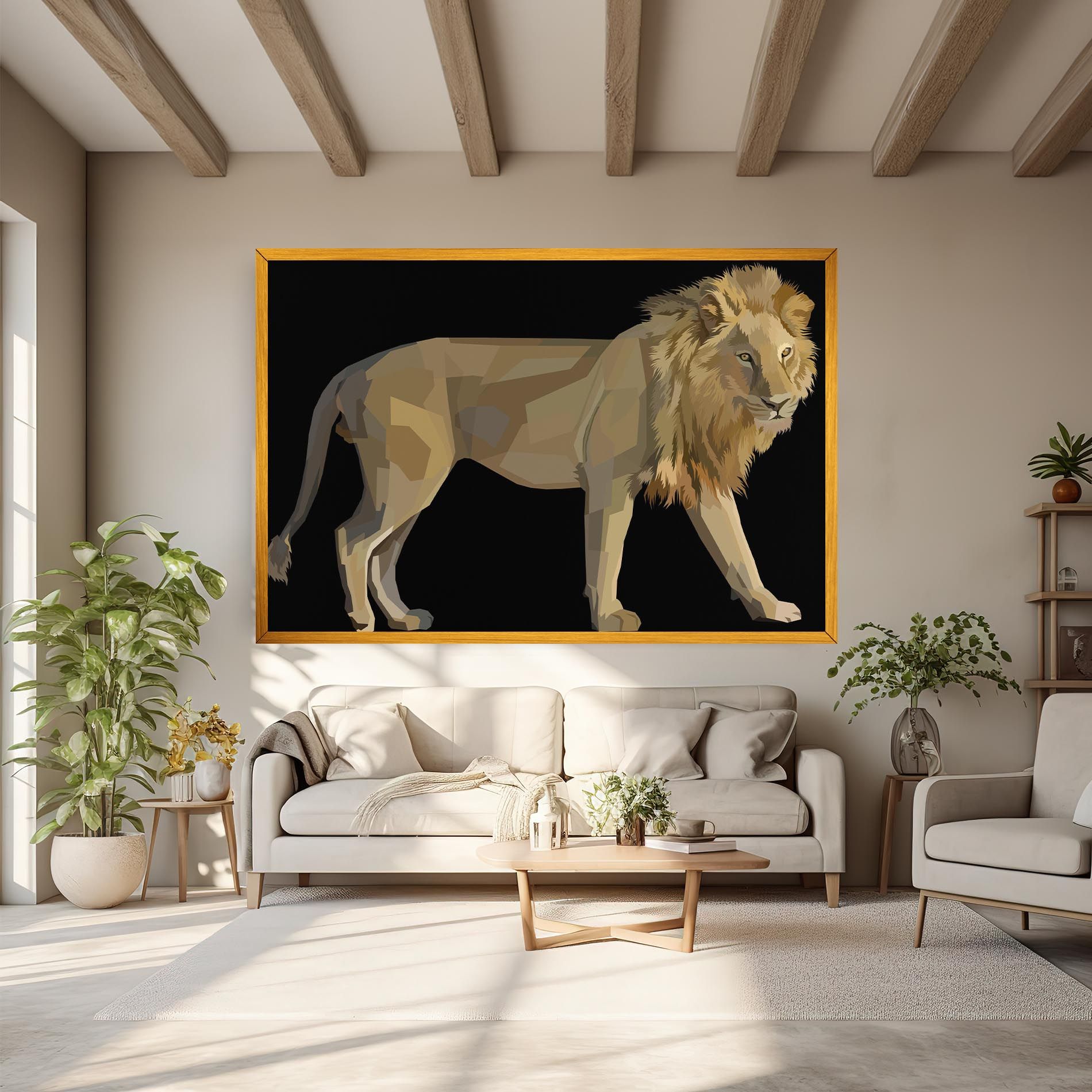 Lion Art On Black mockup 6