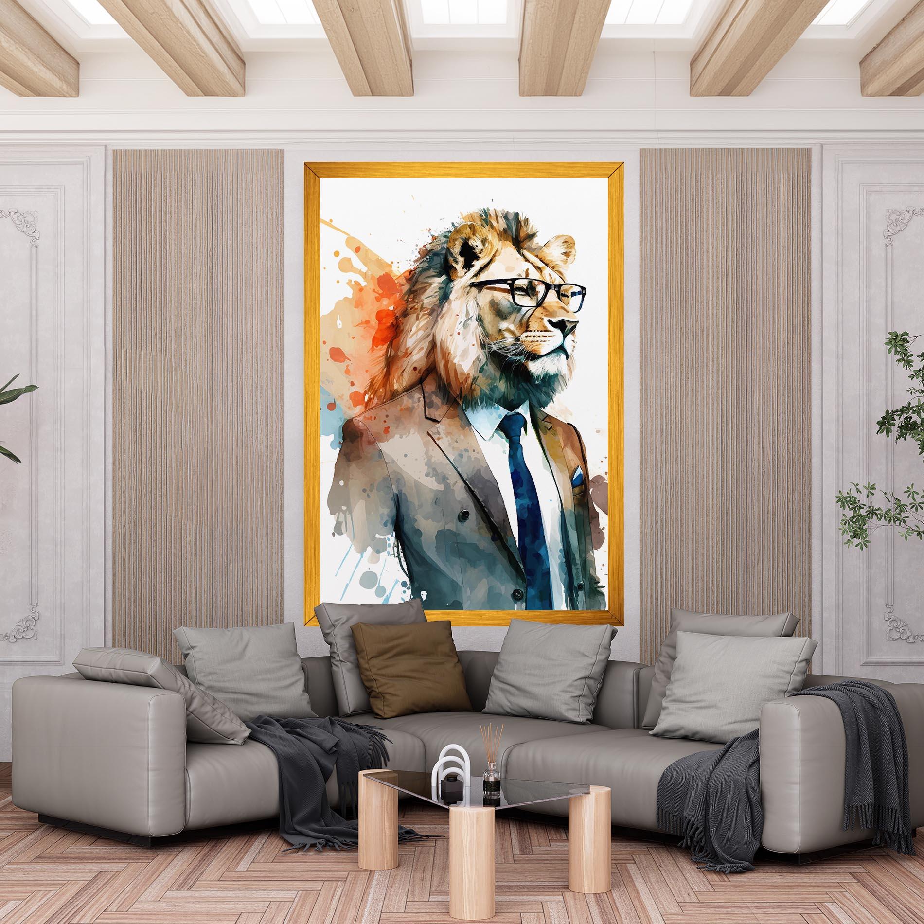 Obraz na Płótnie Brown Suit Lion mockup 6