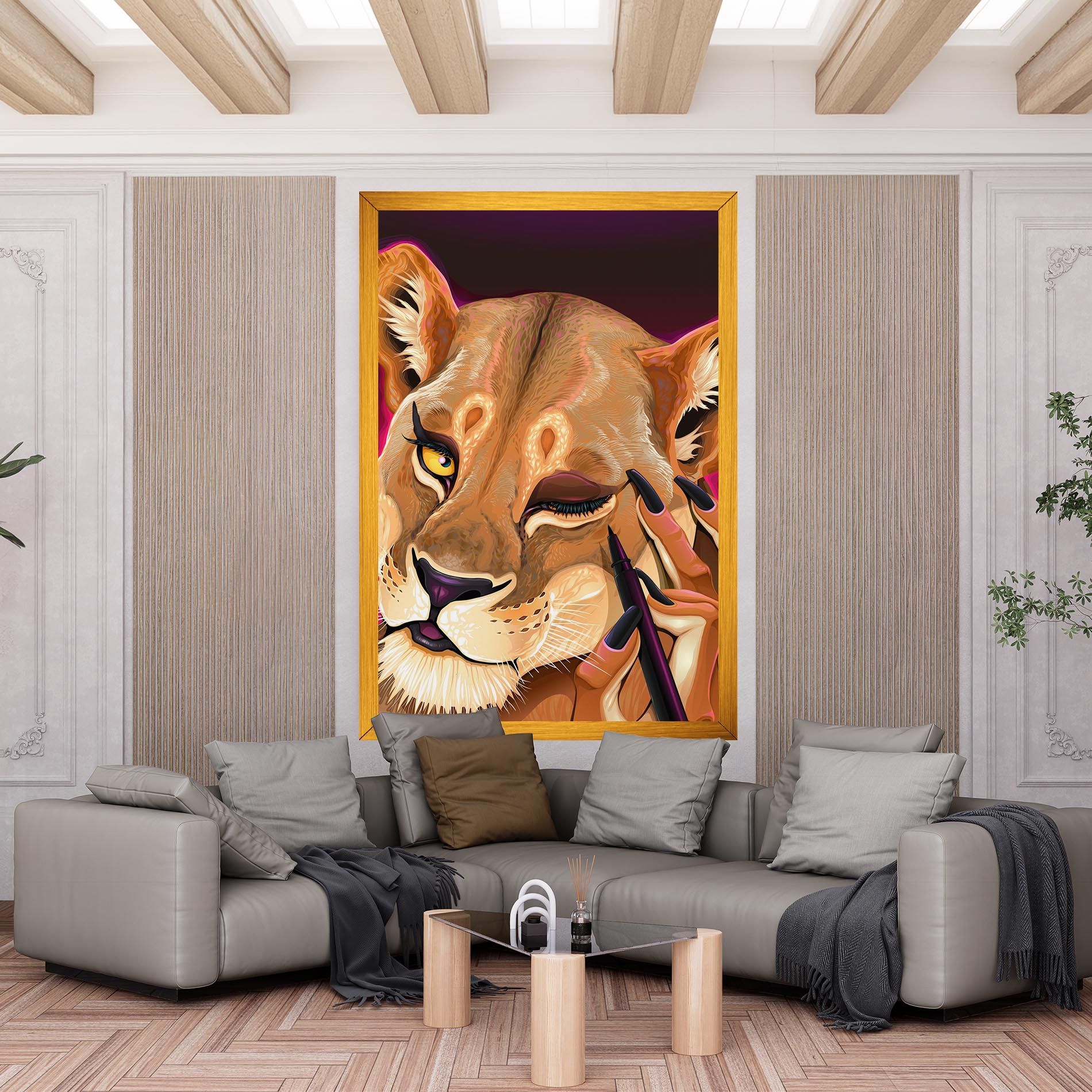 Female Lion Makeup mockup 6