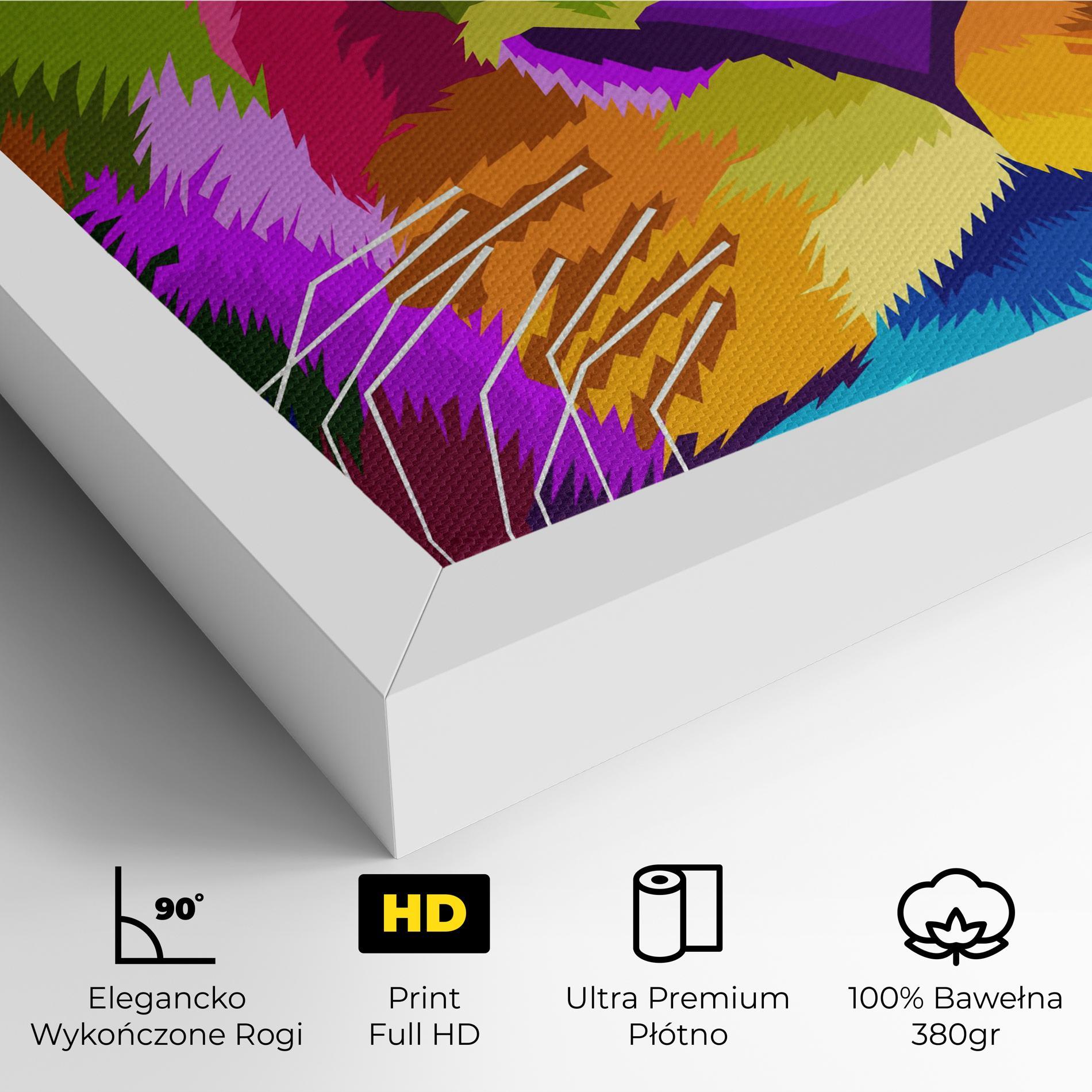 Obraz na Płótnie Color Lion Close Up mockup 4