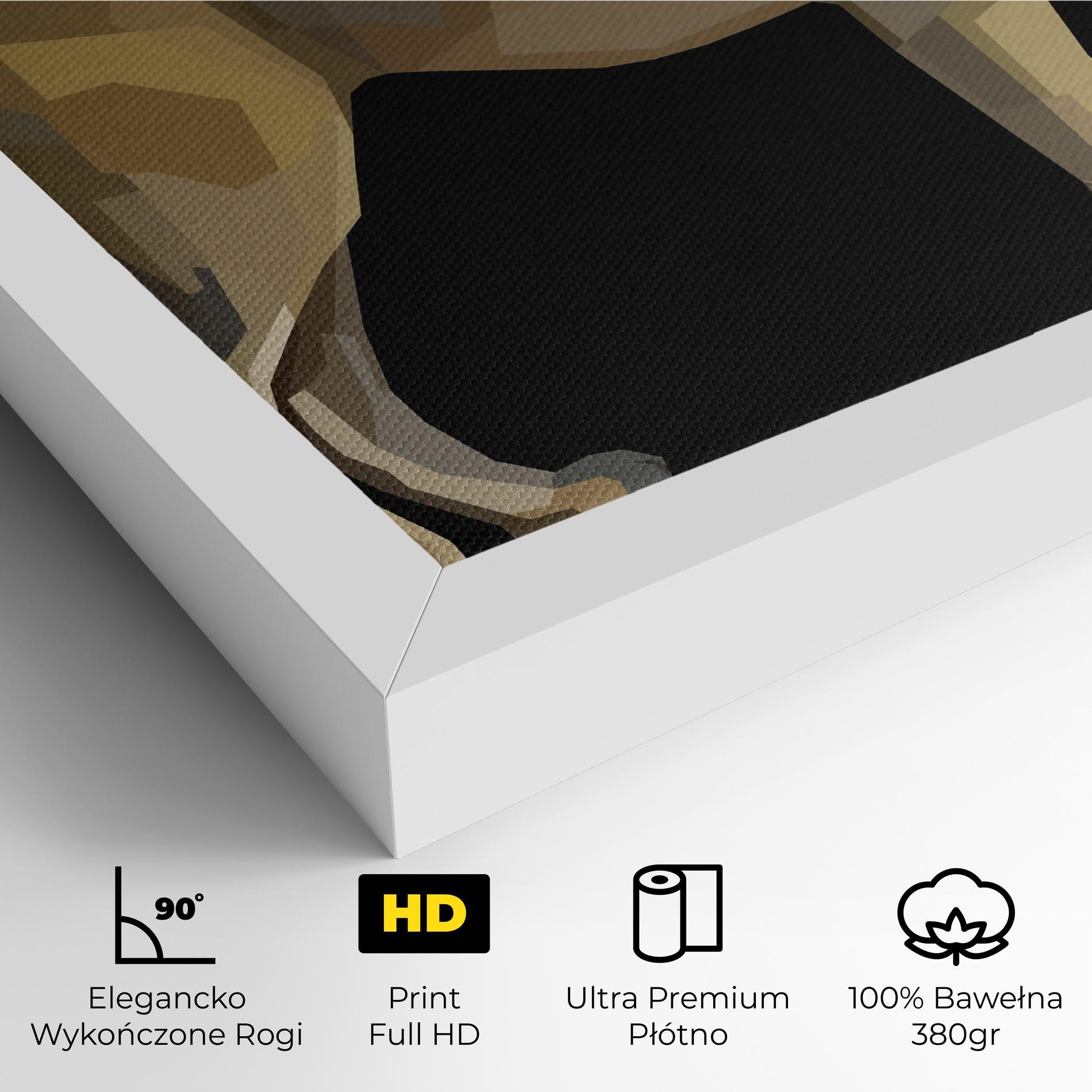 Obraz na Płótnie Lion Art On Black mockup 4