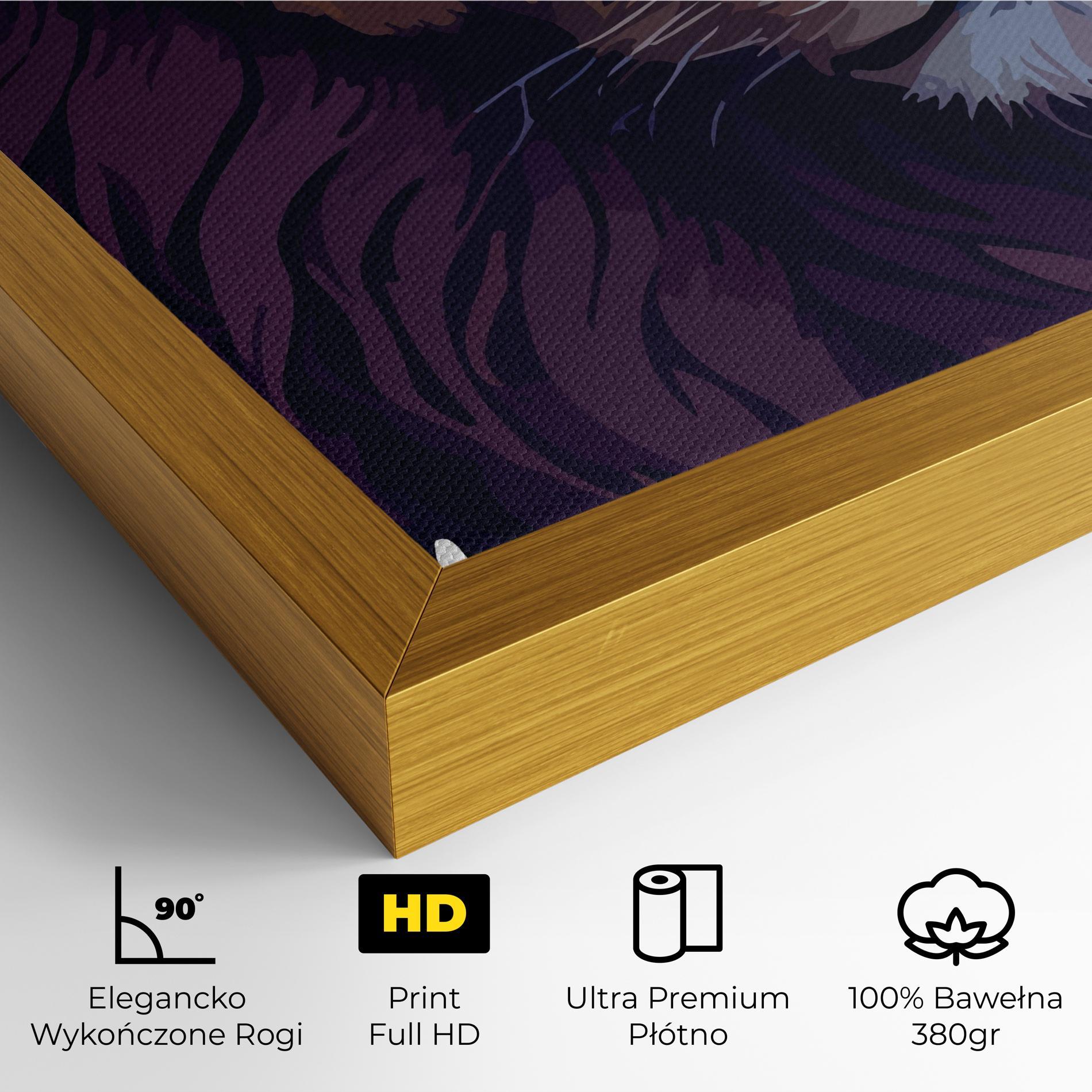 Obraz na Płótnie Purple Glassesc Lion mockup 4