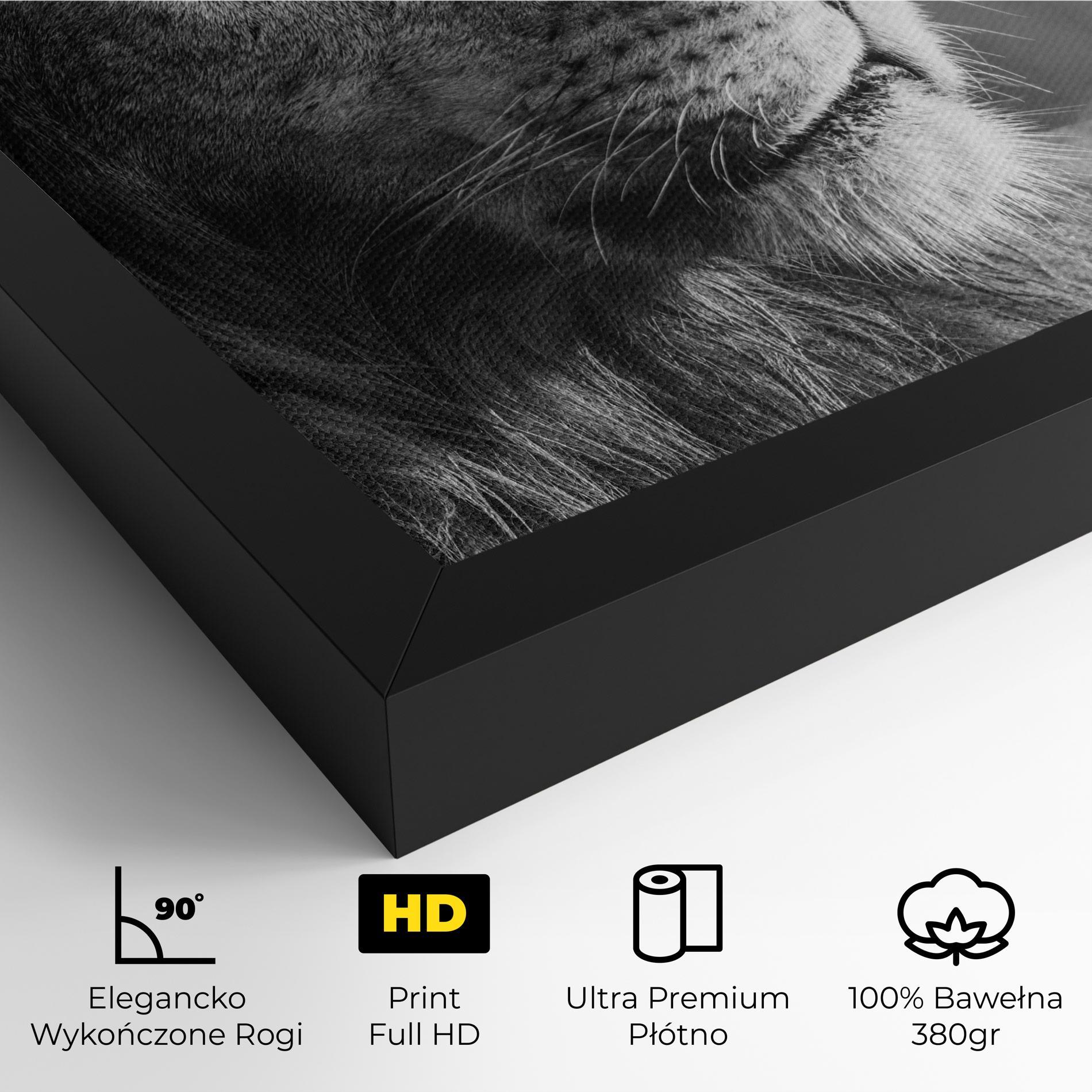 Obraz na Płótnie Grey Lion Head mockup 4