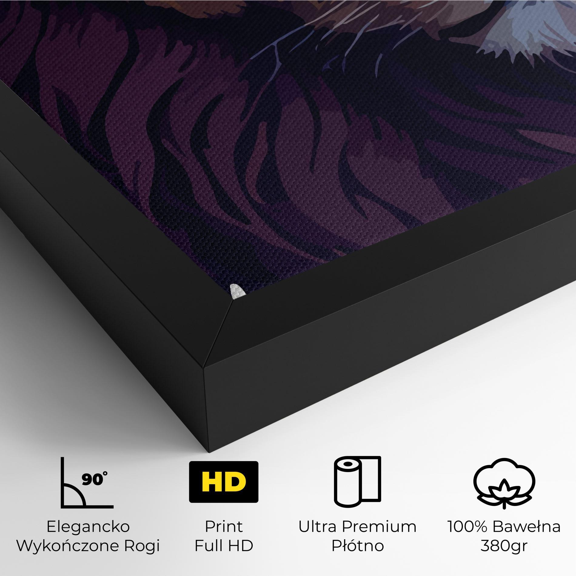 Obraz na Płótnie Purple Glassesc Lion mockup 4