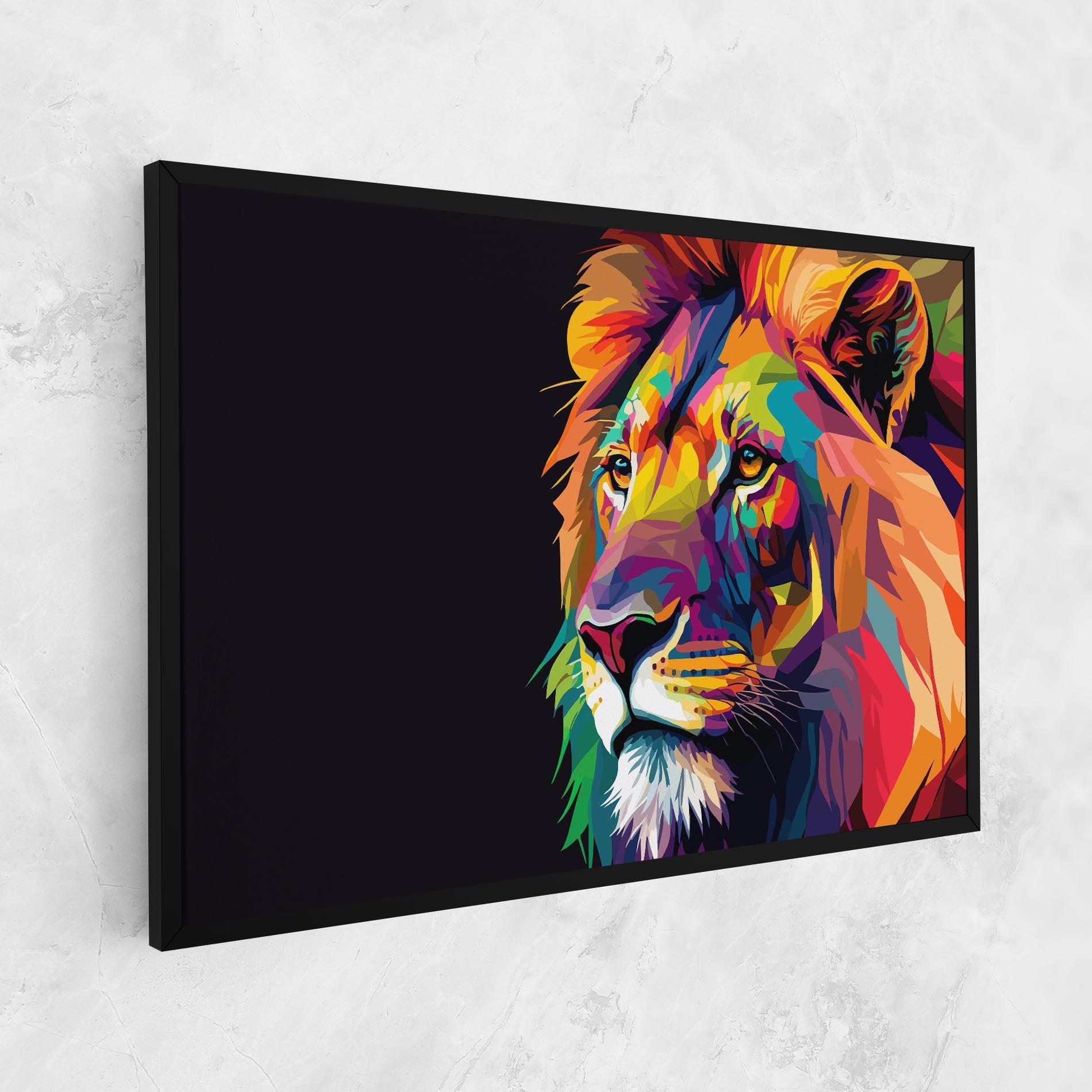 Obraz na Płótnie Colorful Lion mockup 1
