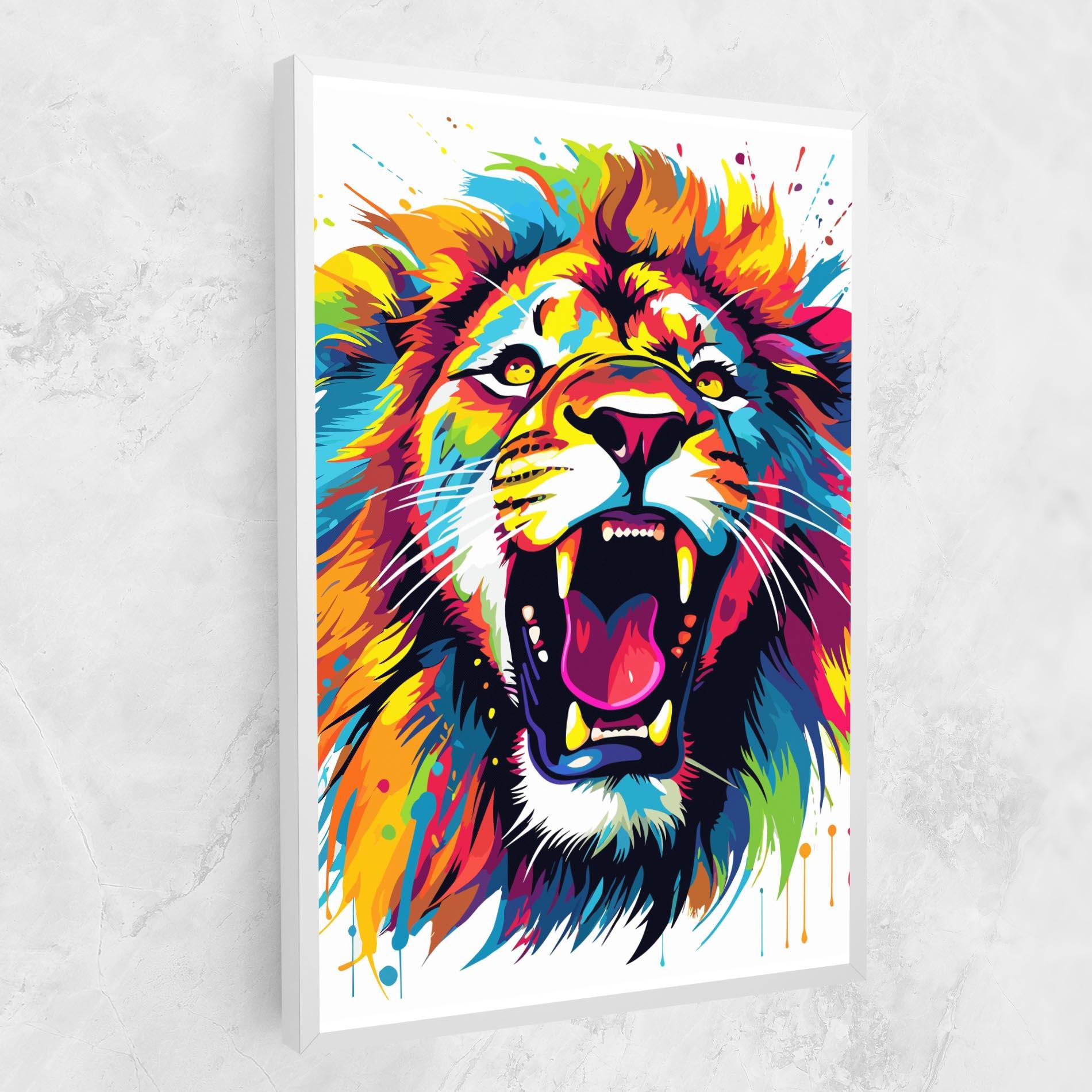 Obraz na Płótnie Angry Lion Mix mockup 1