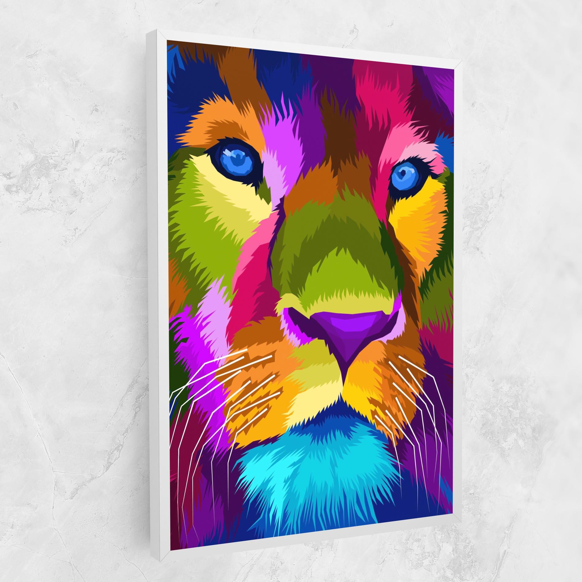 Obraz na Płótnie Color Lion Close Up mockup 1