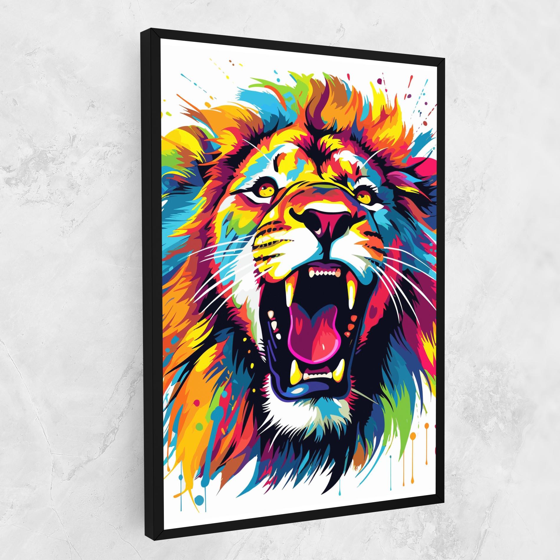 Obraz na Płótnie Angry Lion Mix mockup 1