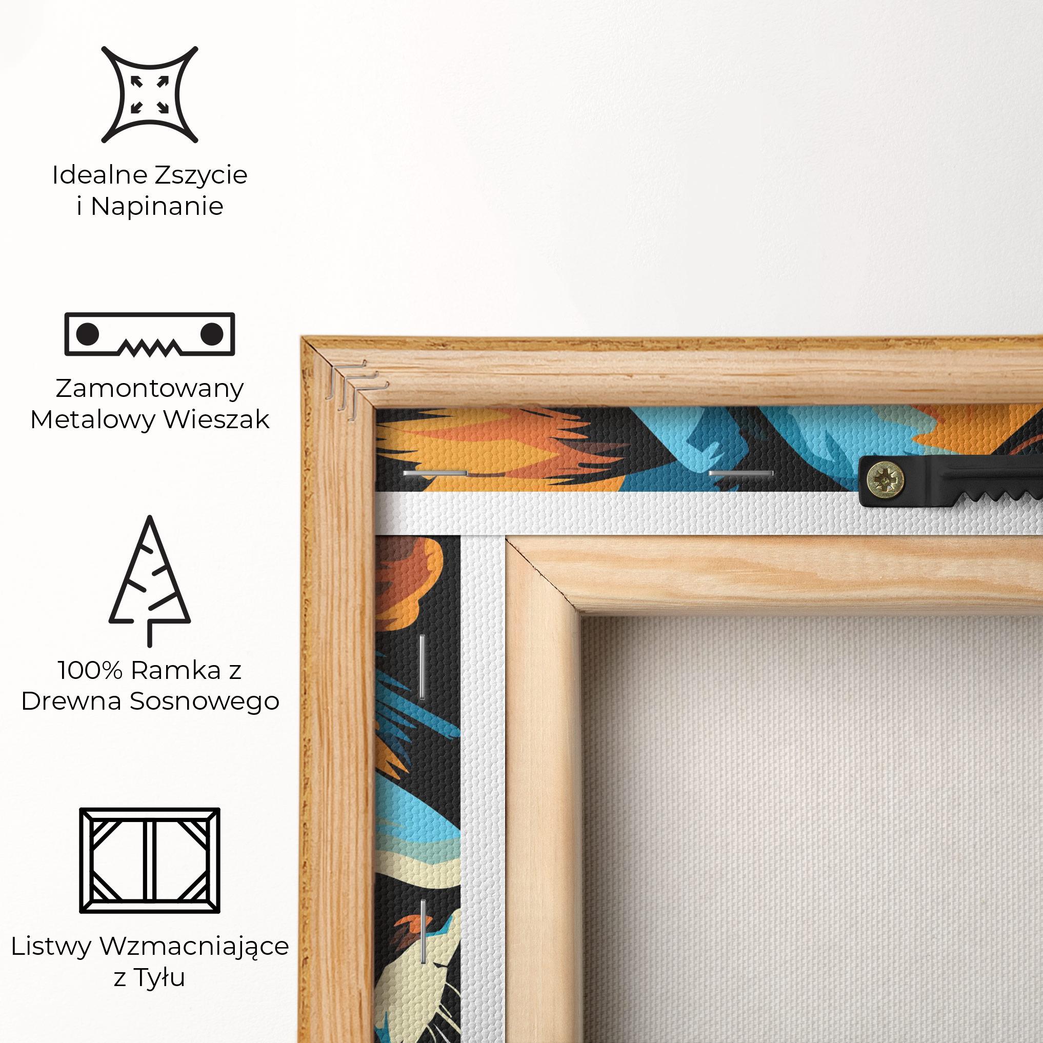 Obraz na Płótnie Blue Yellow Lion mockup 5