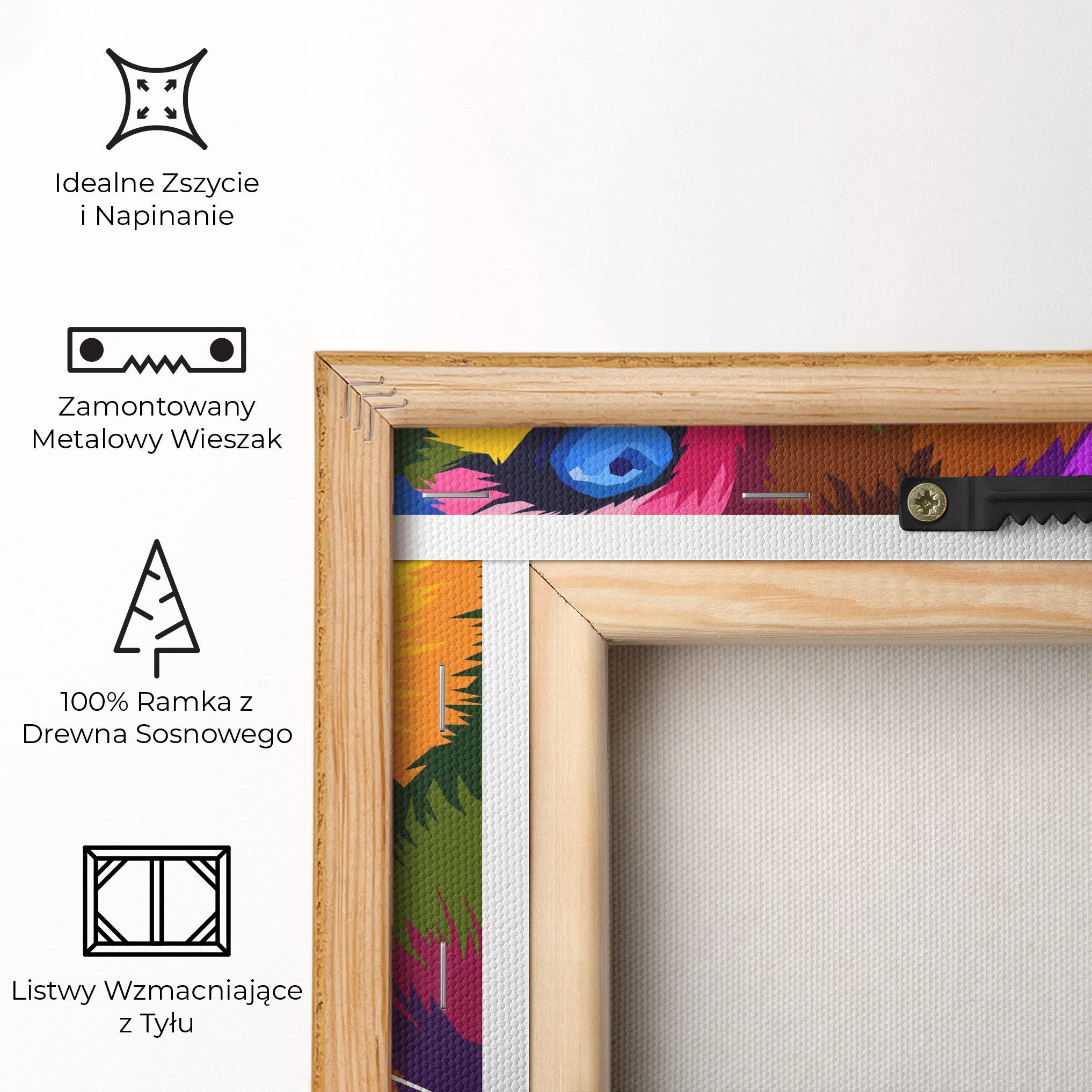 Obraz na Płótnie Color Lion Close Up mockup 5