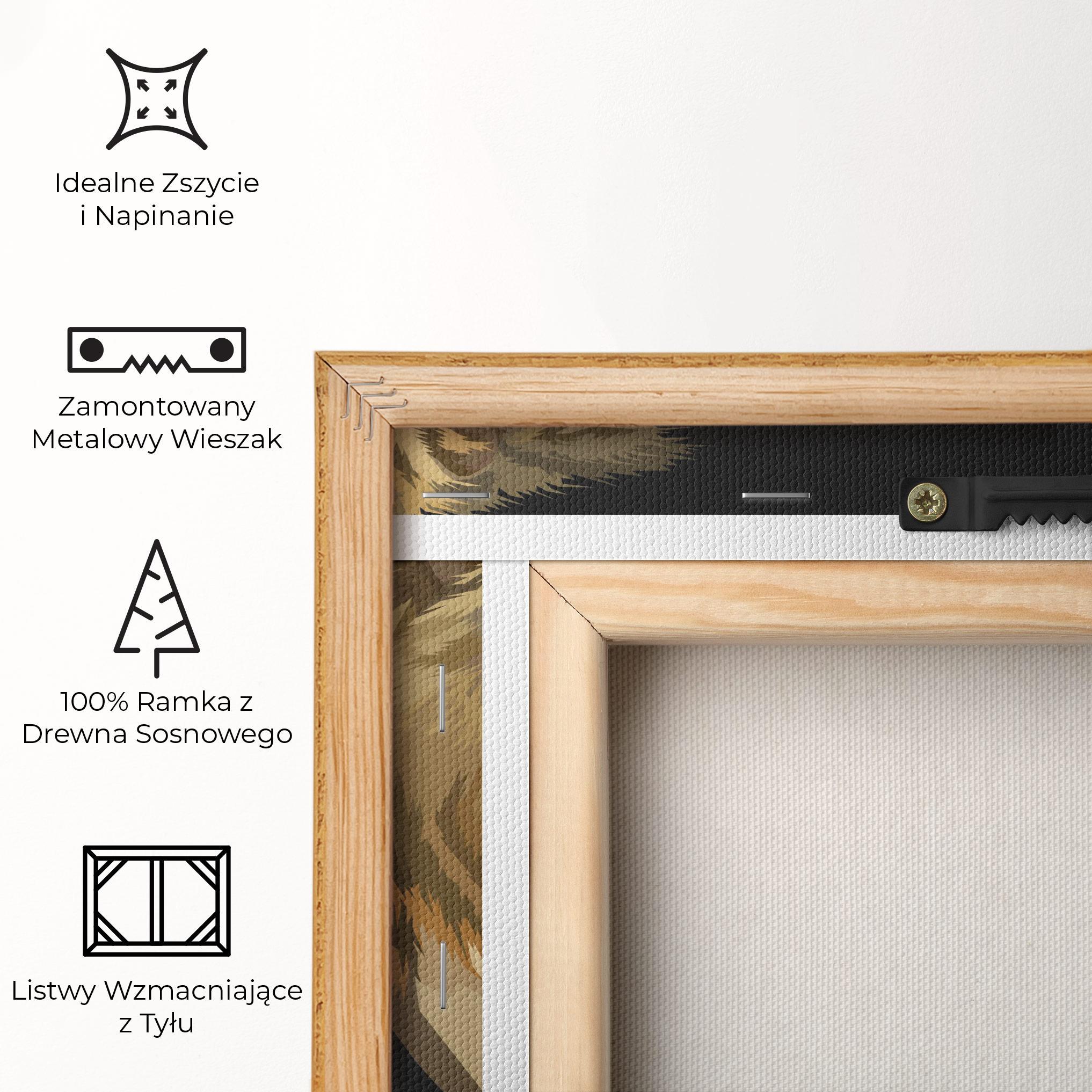 Obraz na Płótnie Lion Art On Black mockup 5