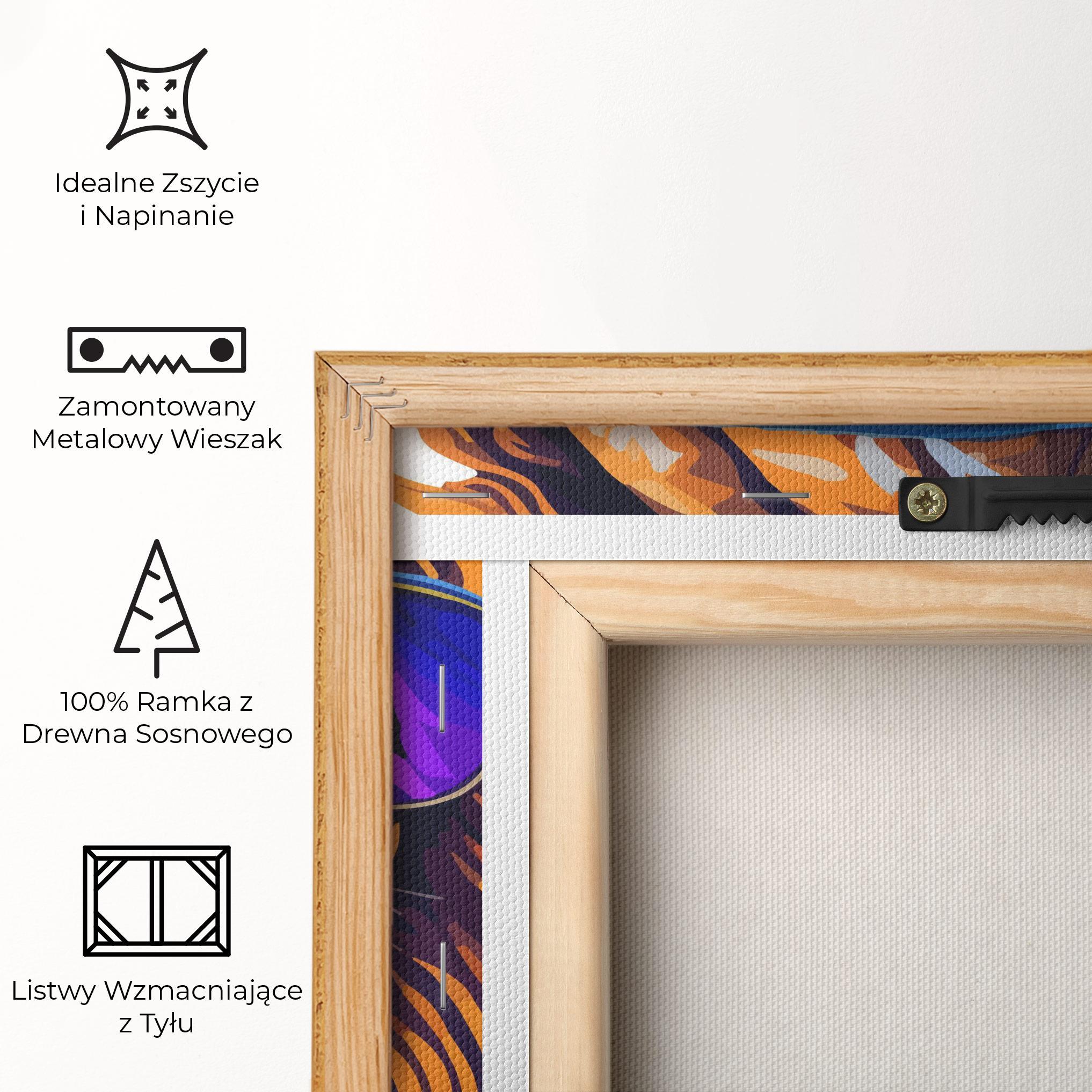 Obraz na Płótnie Purple Glassesc Lion mockup 5