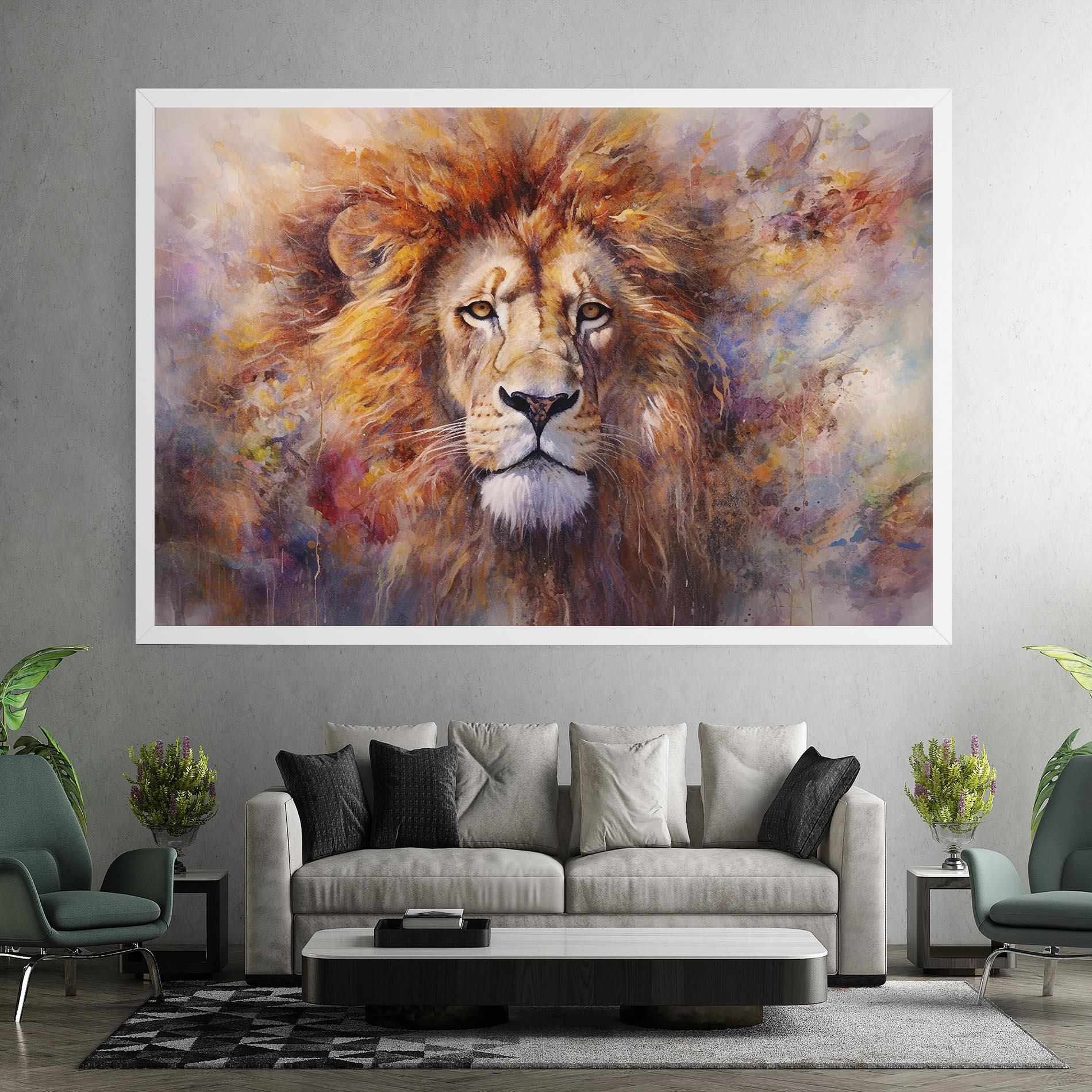 Obraz na Płótnie Abstract Lion Head mockup 7